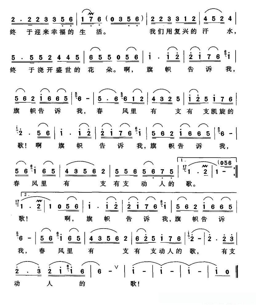 春风里有支动人的歌（杨德祥词 程龙曲）