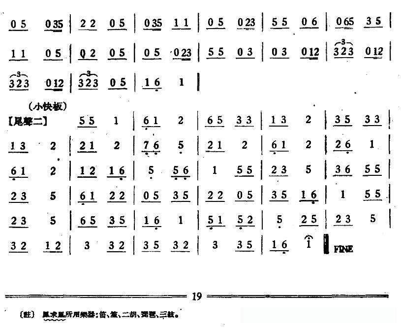凤求凰（丝竹乐谱）
