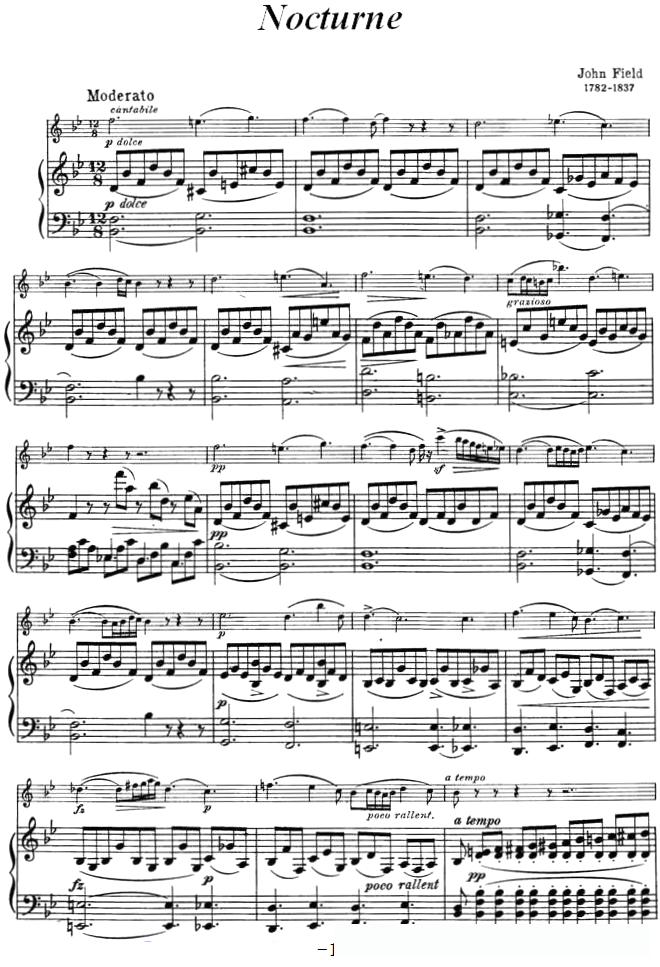 Nocturne(约翰·菲尔德作曲版、小提琴+钢琴伴奏)