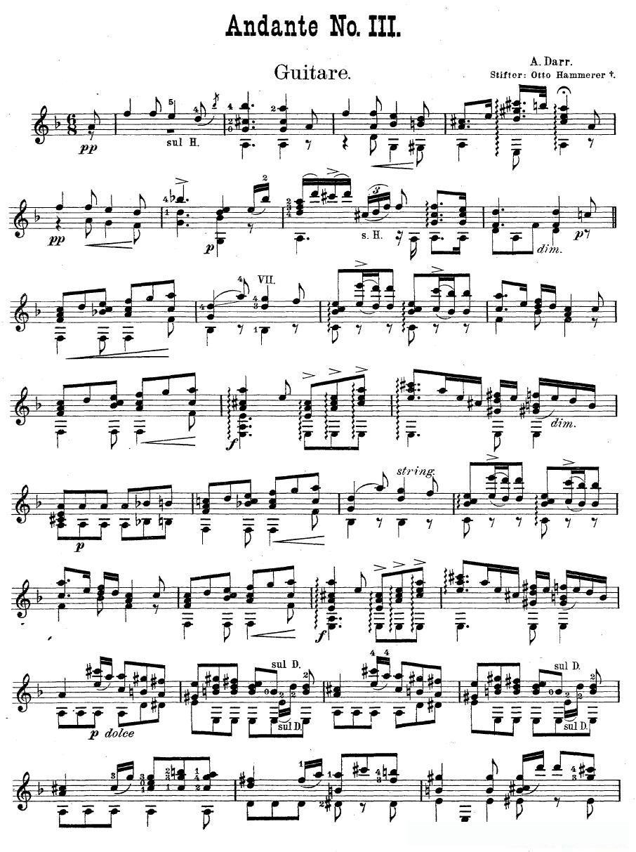 darr andante no3(古典吉他)