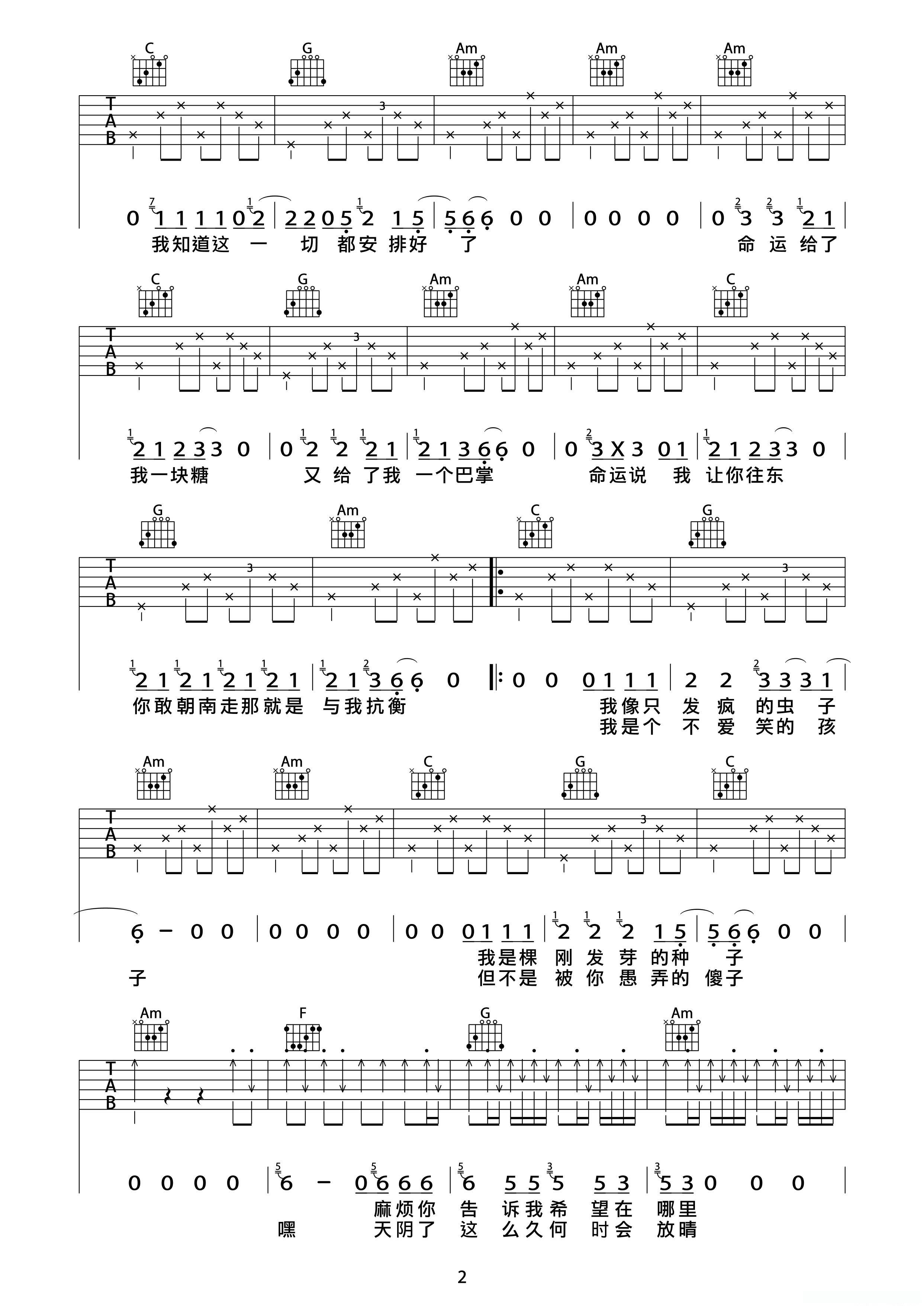 浮游(赵雷词曲、巍小琪制谱版)