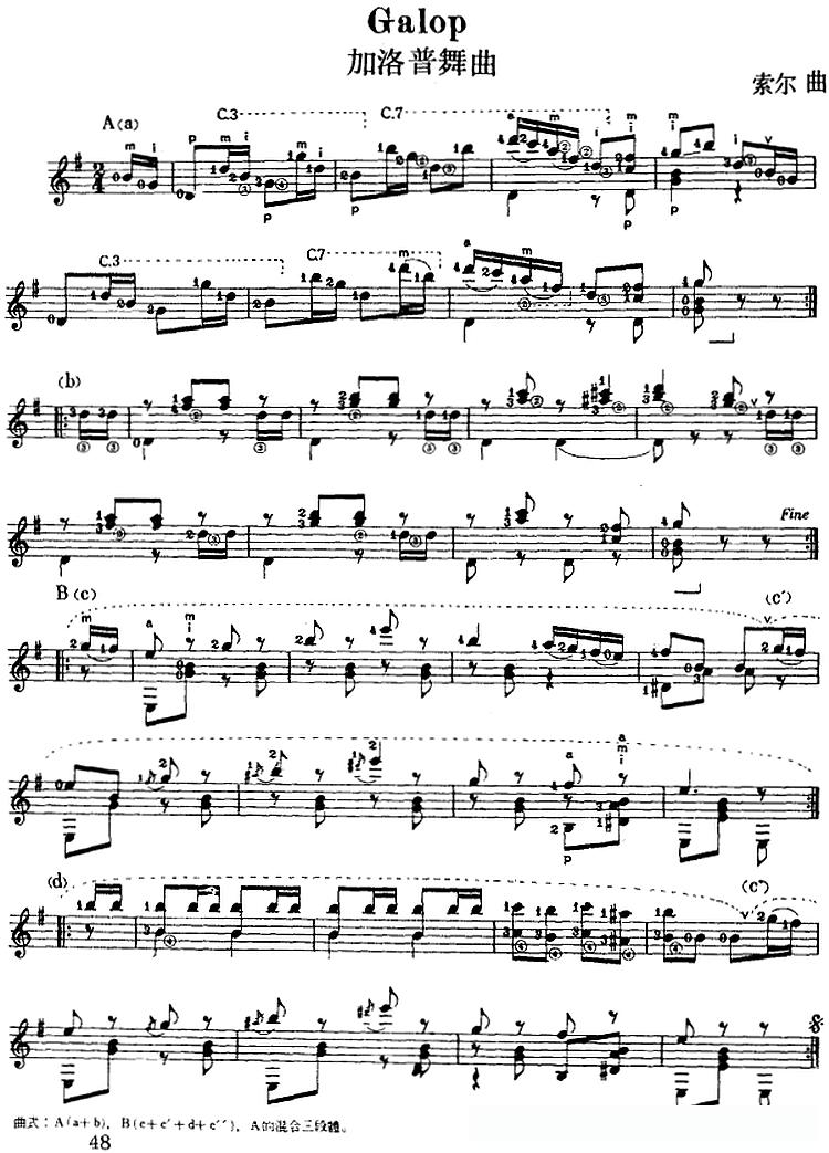 西班牙吉他独奏曲：加洛普舞曲