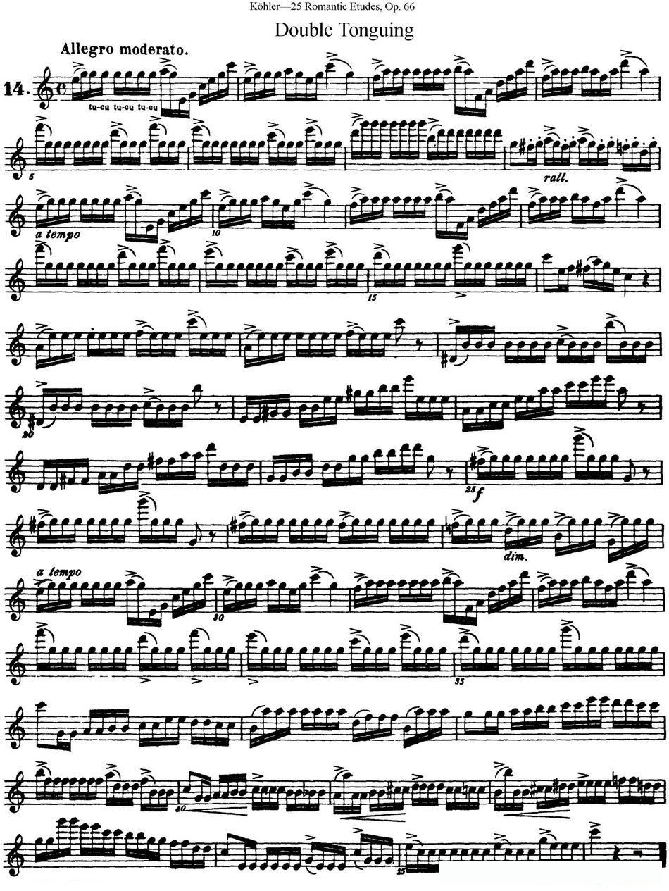 25首浪漫练习曲作品66号（NO.14）