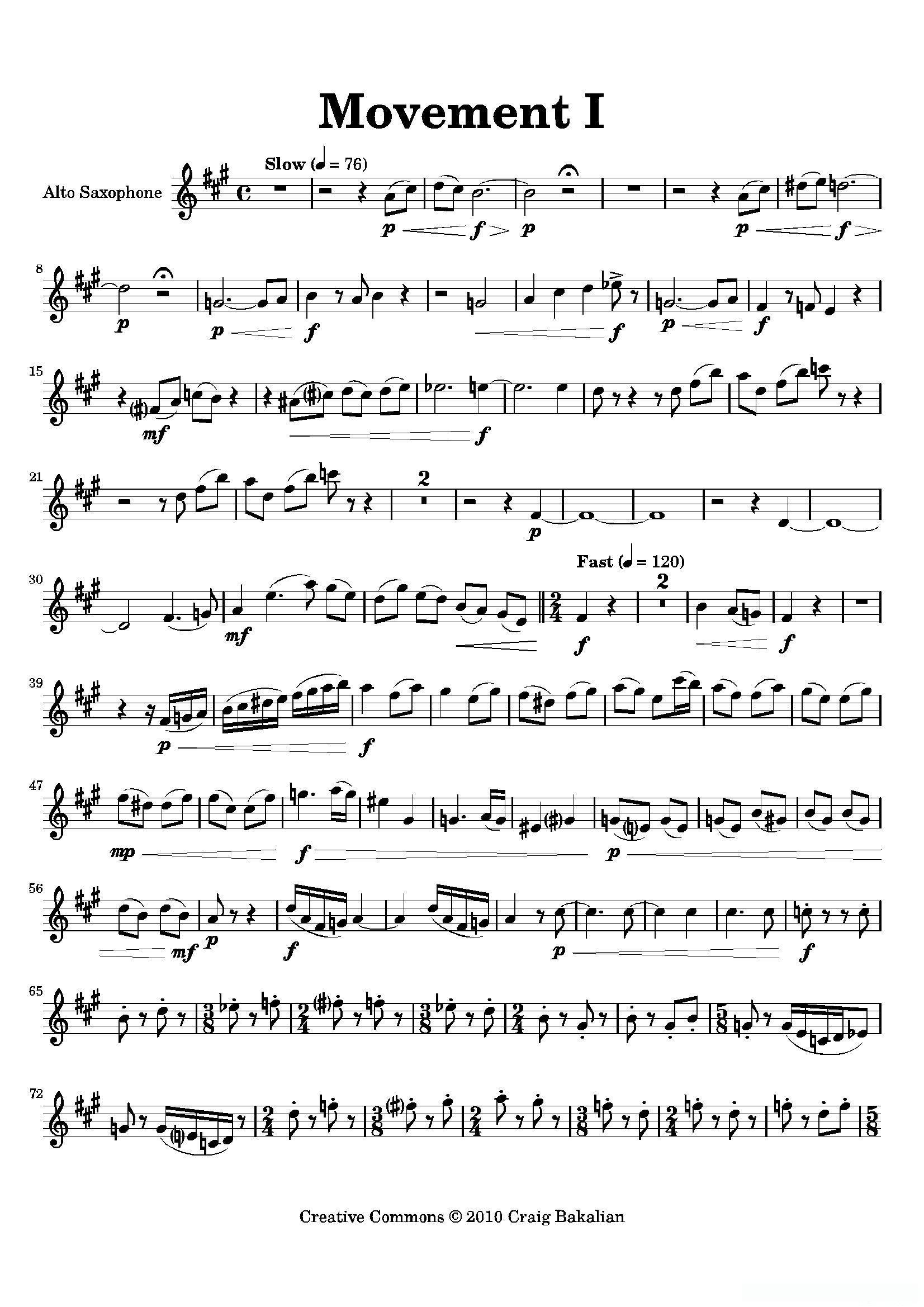 Movement(四重奏中音萨克斯分谱)