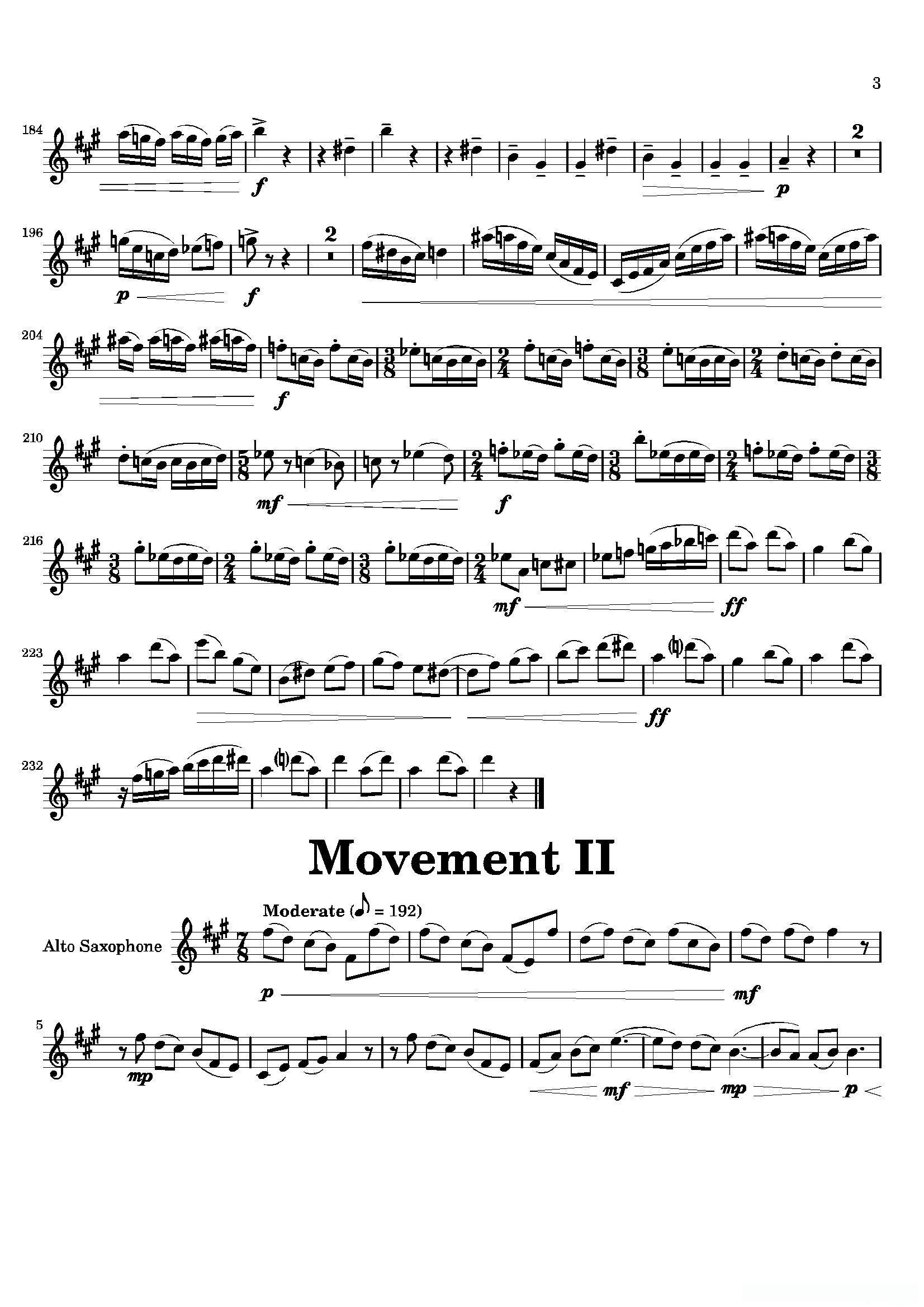 Movement(四重奏中音萨克斯分谱)