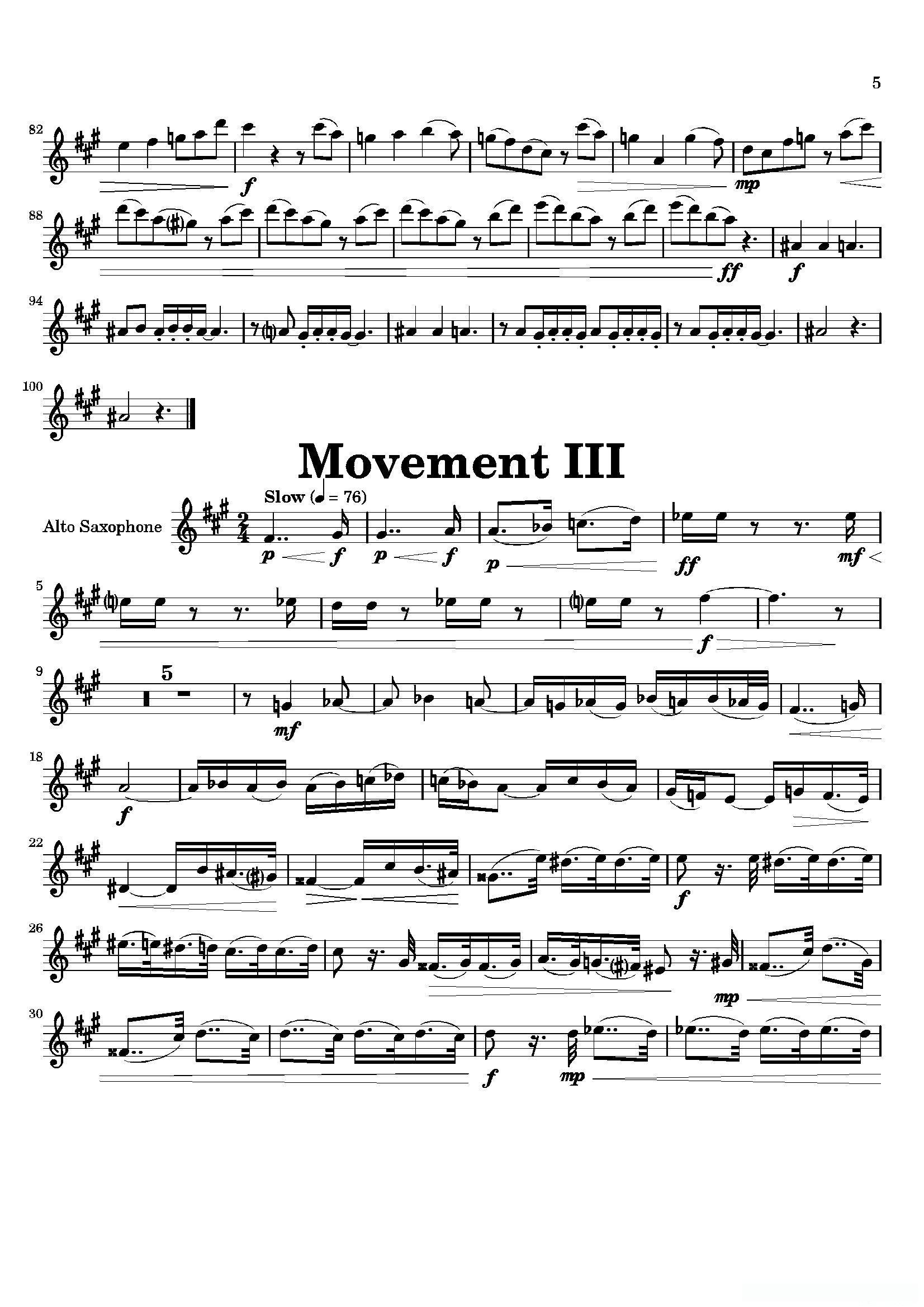 Movement(四重奏中音萨克斯分谱)