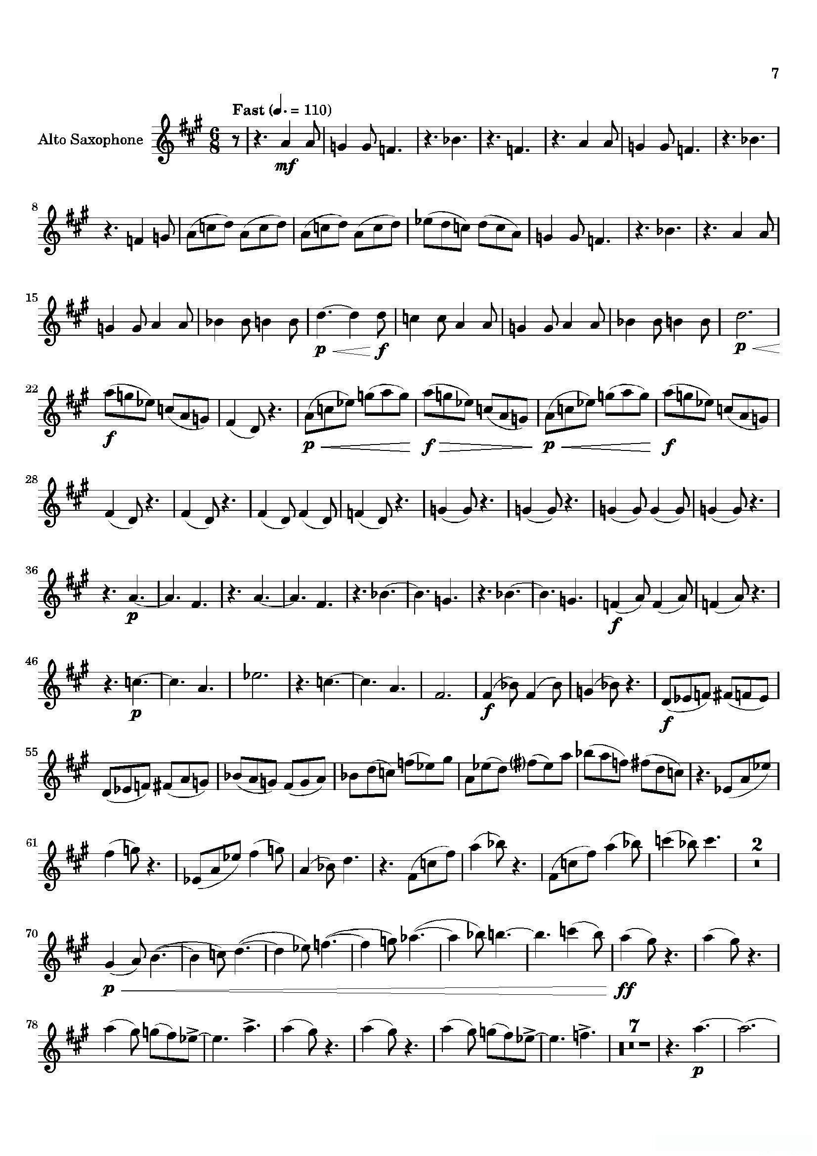 Movement(四重奏中音萨克斯分谱)
