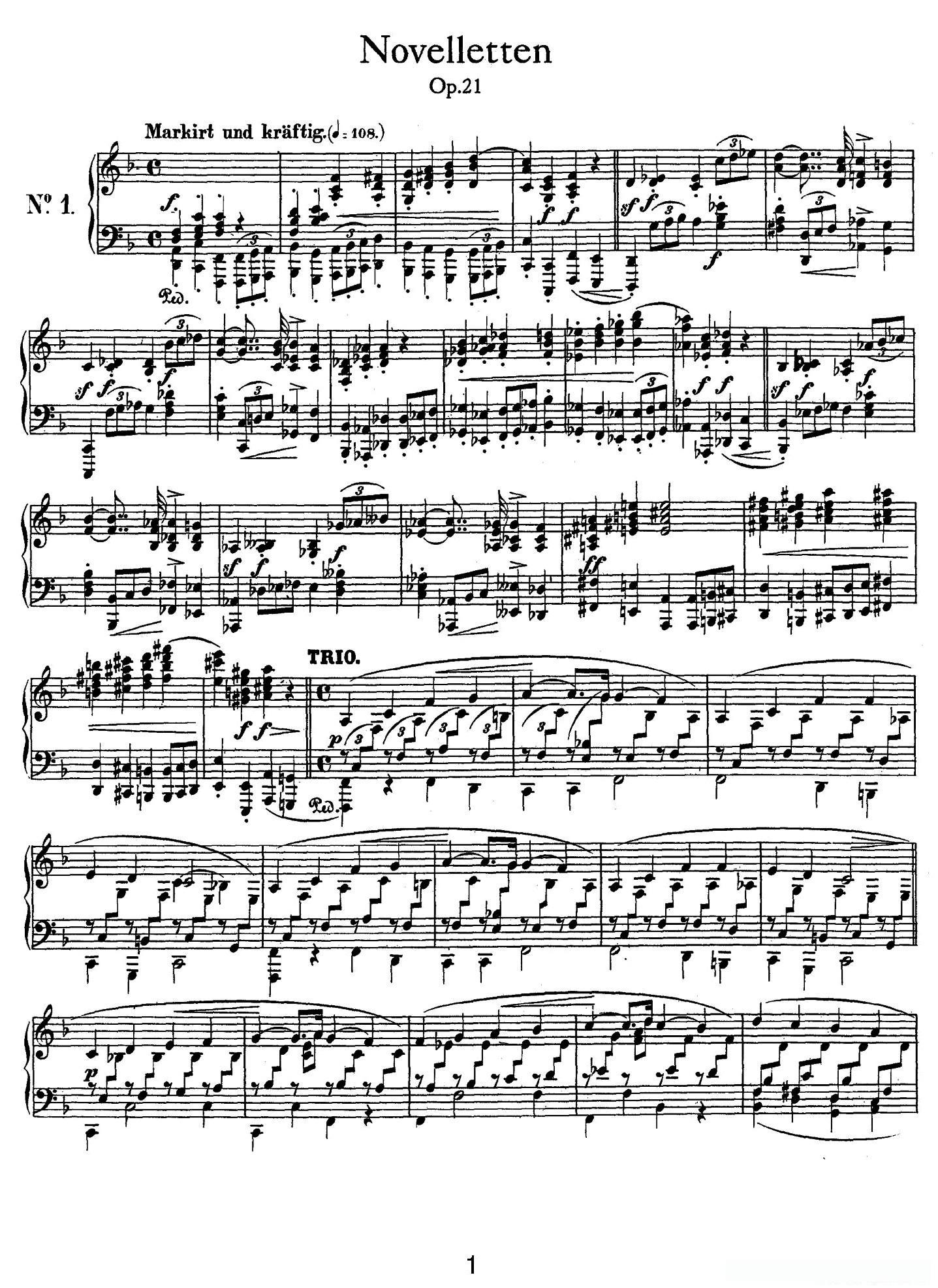 Novelletten Op.21（1）