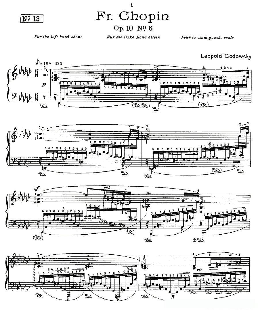 肖邦《练习曲》Fr.Chopin Op.10 No6
