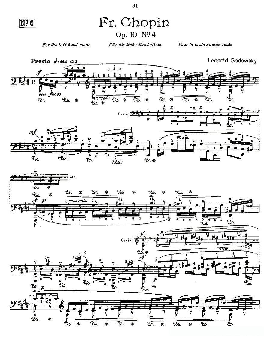 肖邦《练习曲》Fr.Chopin Op.10 No4