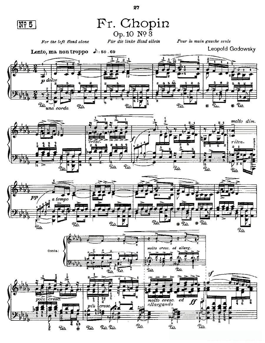 肖邦《练习曲》Fr.Chopin Op.10 No3