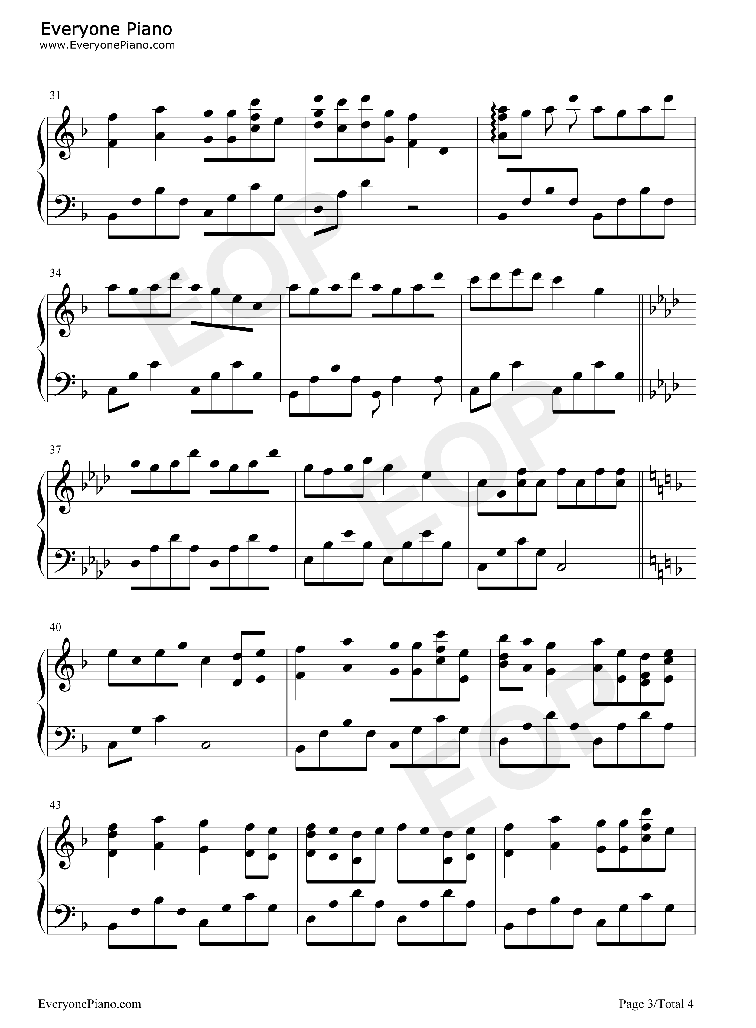 奏之曲-驱魔少年插曲五线谱预览3