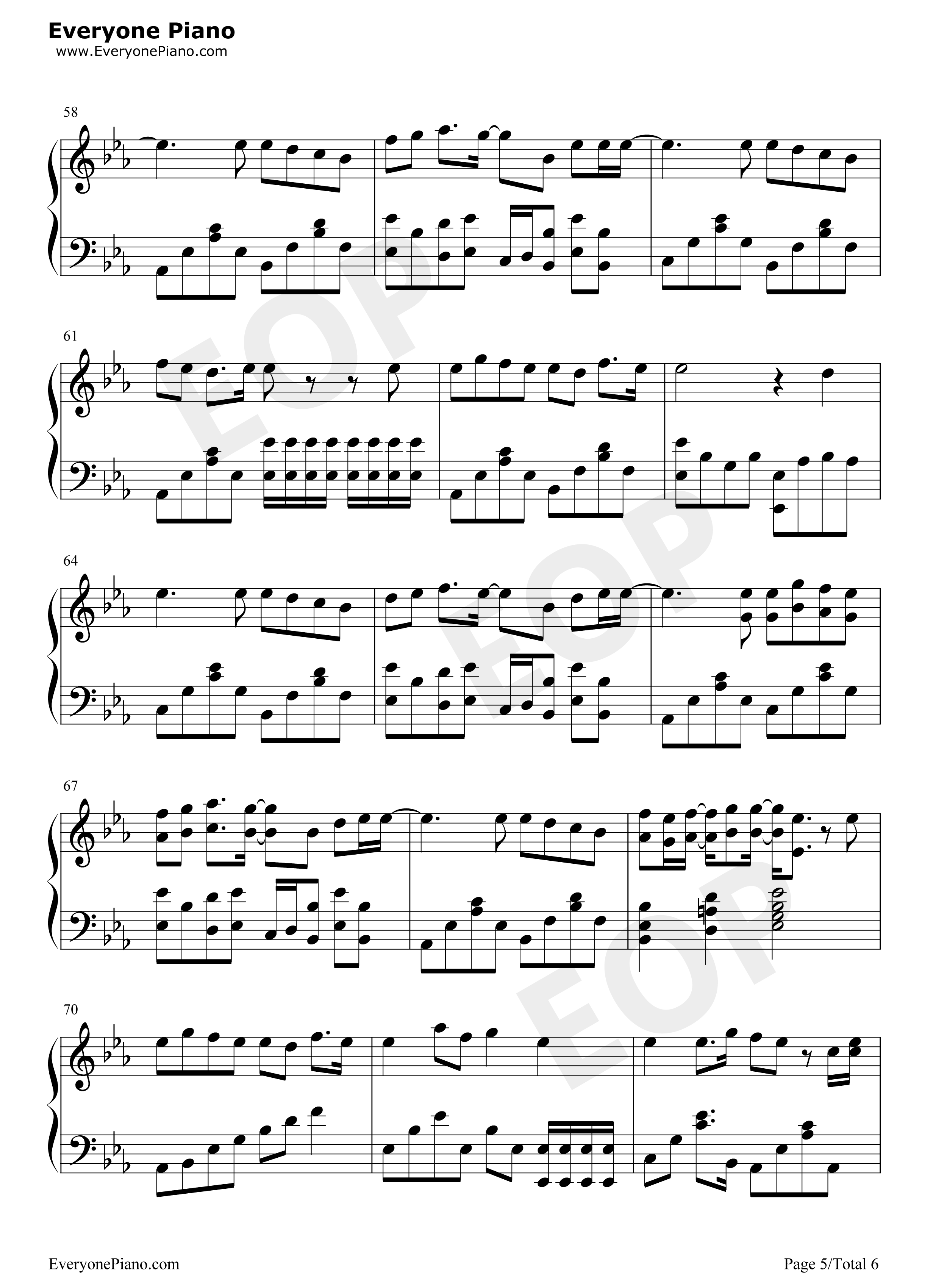 七里香-周杰伦五线谱预览5