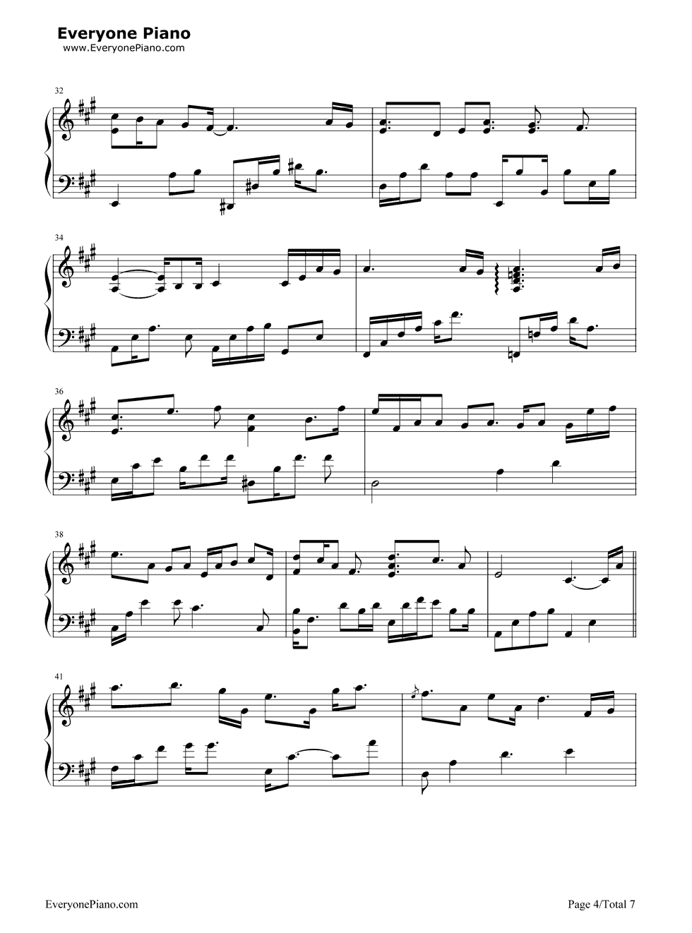 Believe-相信五线谱预览4