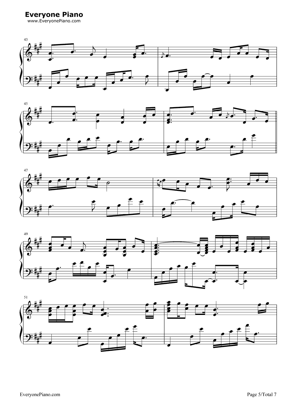 Believe-相信五线谱预览5