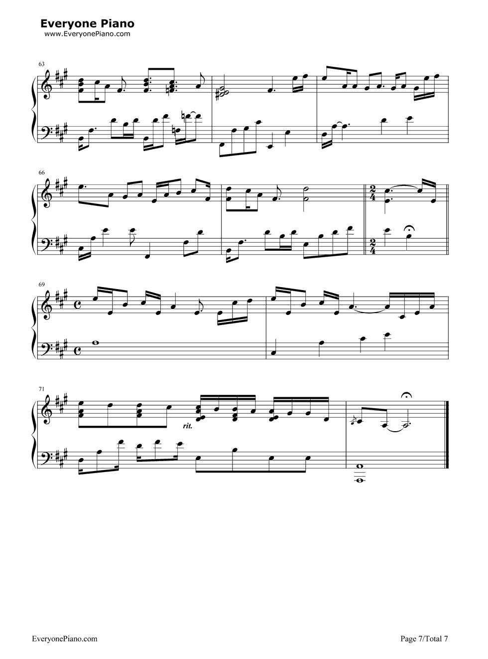 Believe-相信五线谱预览7