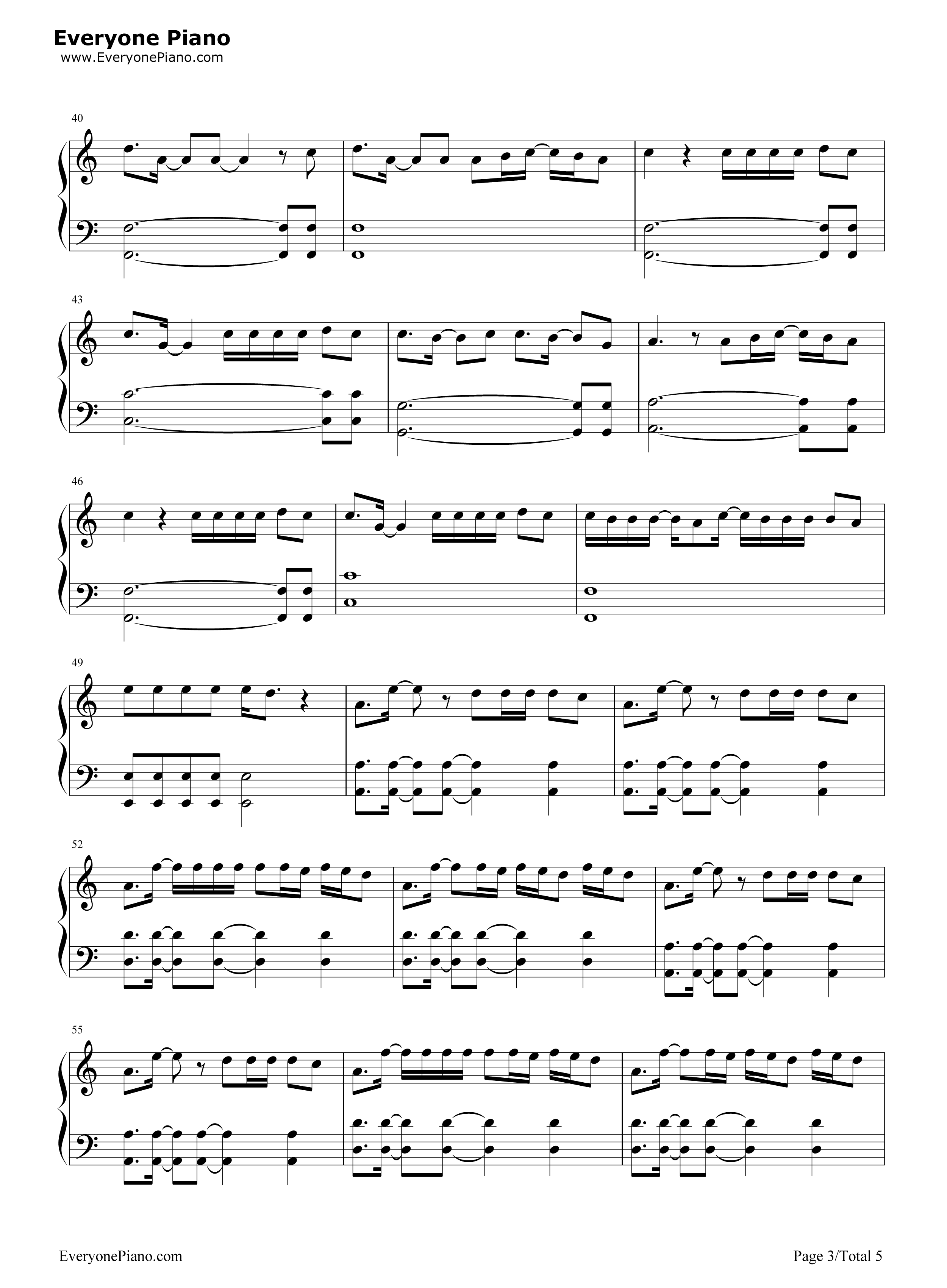 Animal-Alvaro Soler五线谱预览3