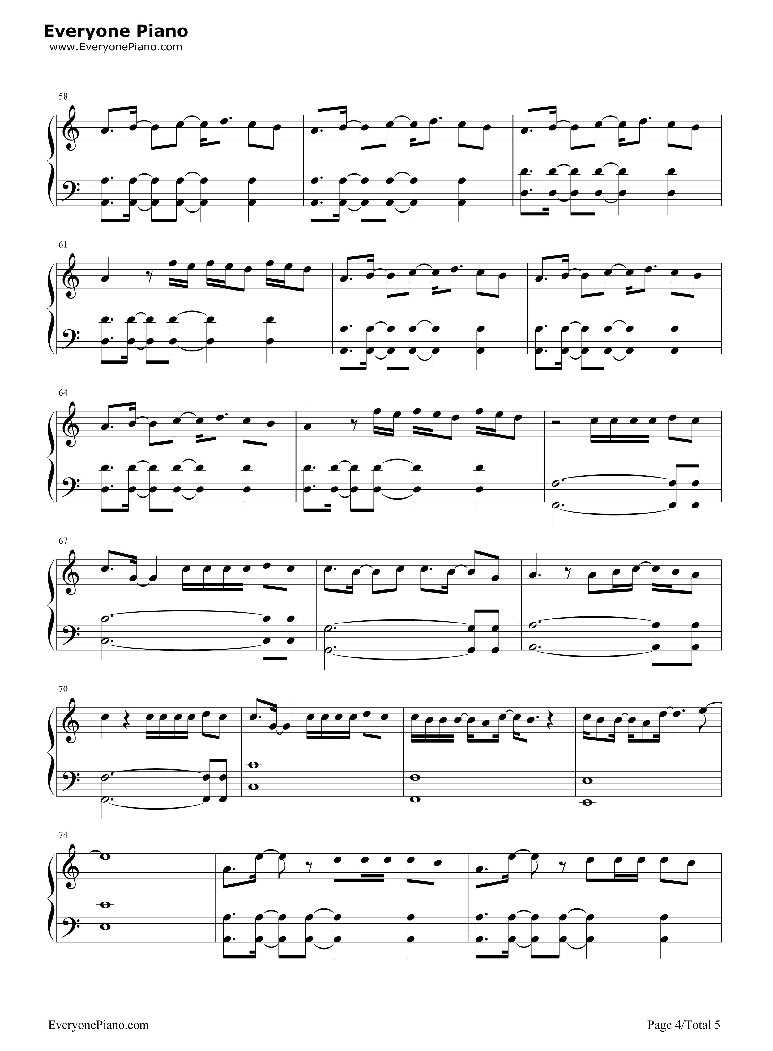 Animal-Alvaro Soler五线谱预览4