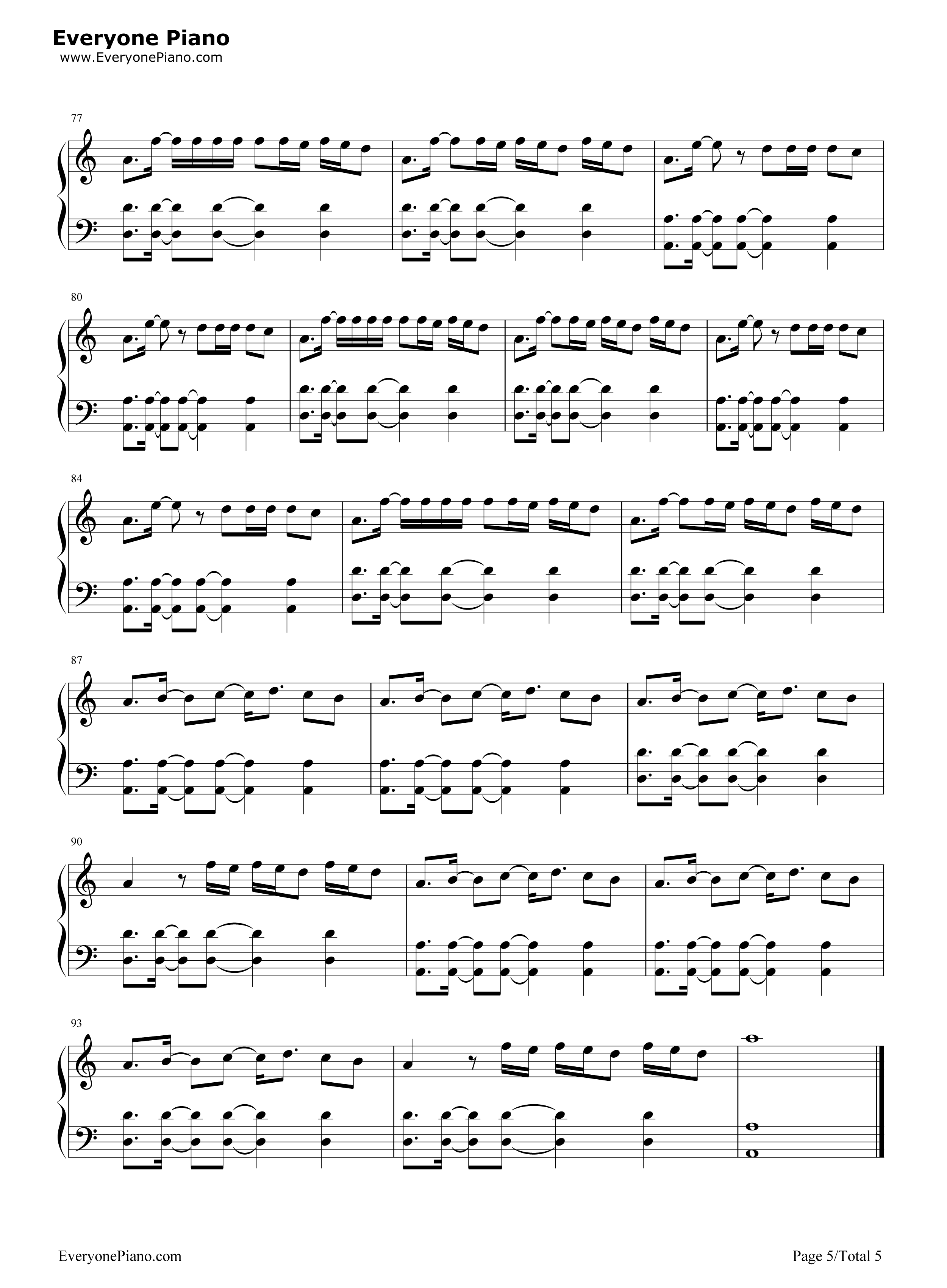 Animal-Alvaro Soler五线谱预览5