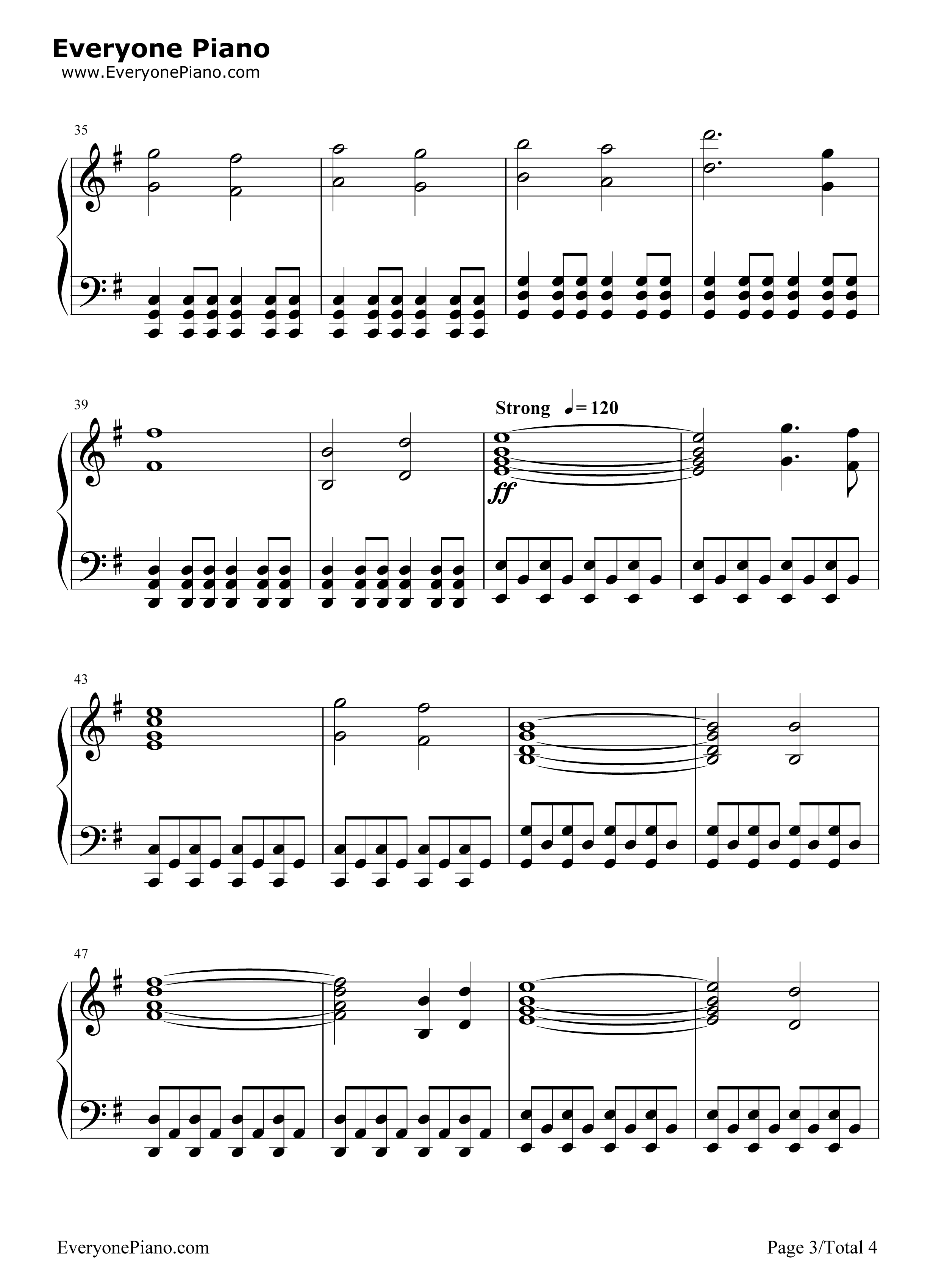 Rise-刺客信条3背景音乐五线谱预览3