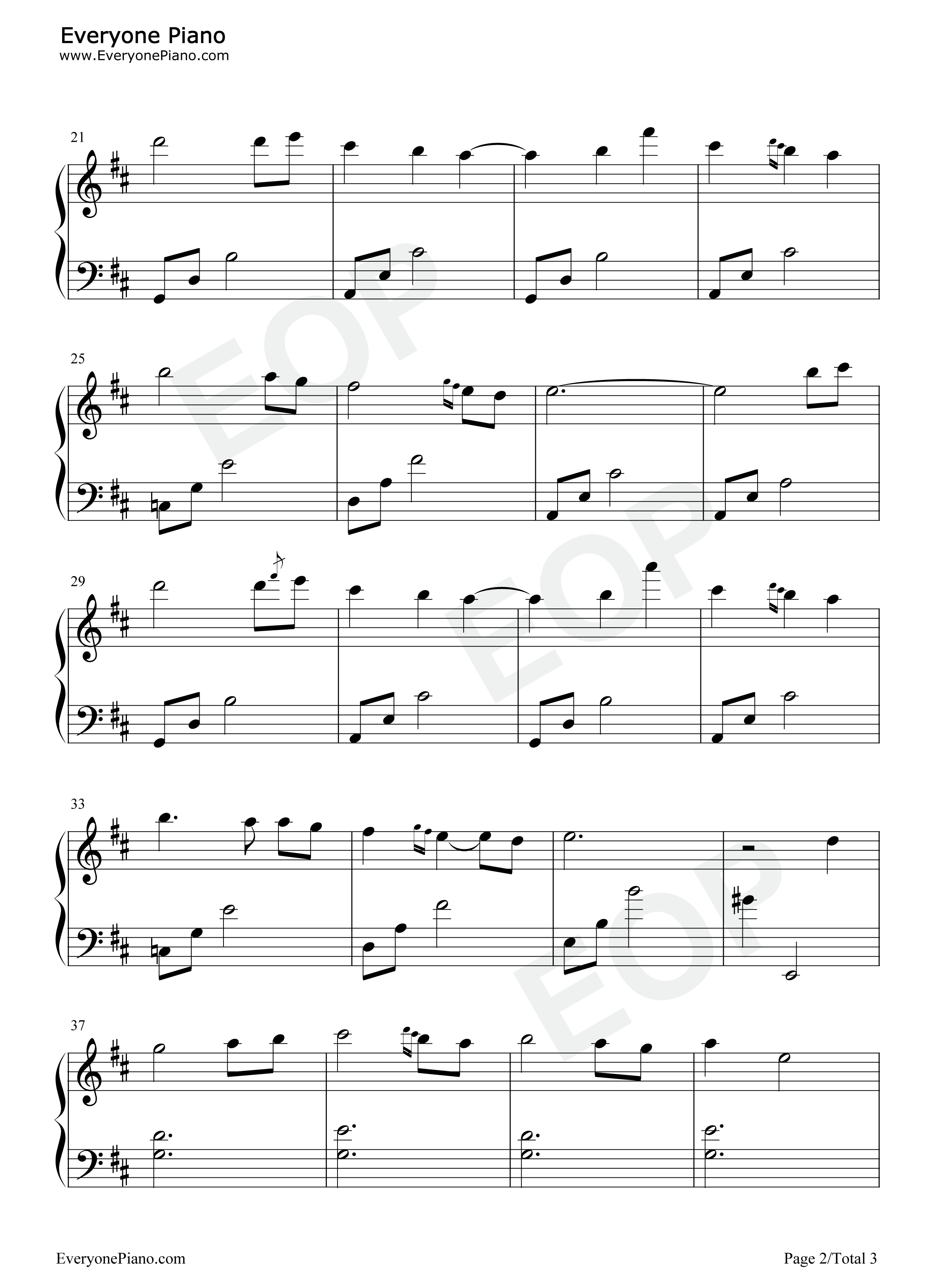 原神主题曲五线谱预览2