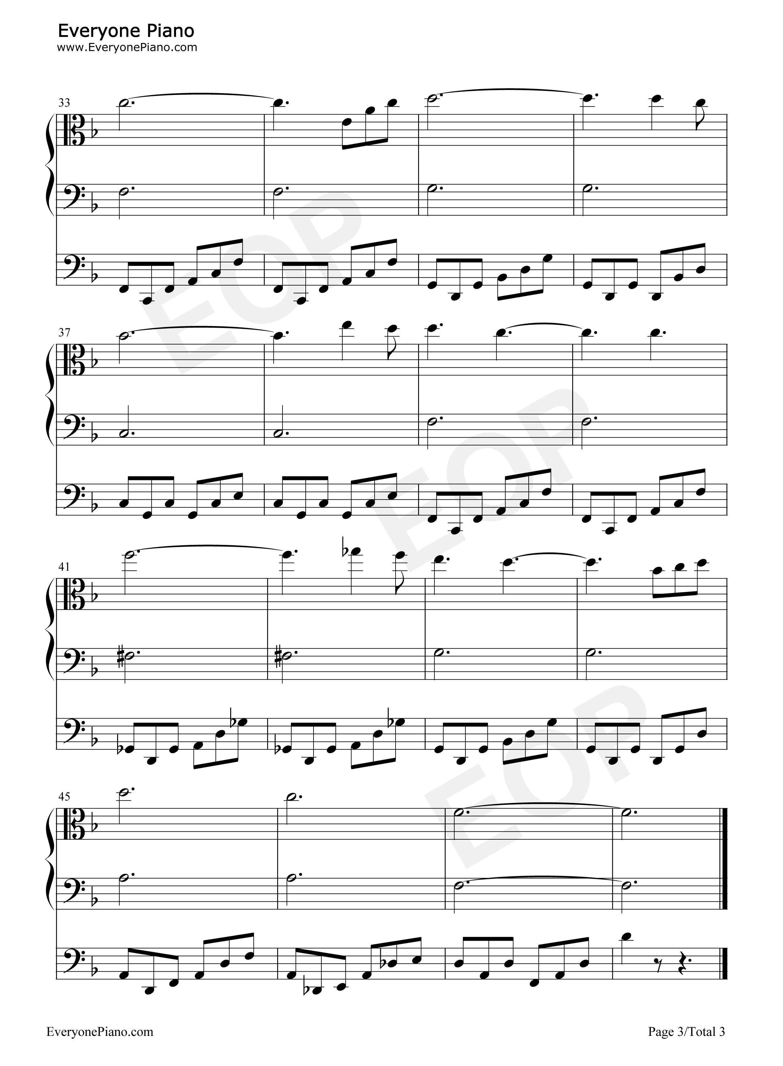 Moderato-xxxHOLiC插曲五线谱预览3