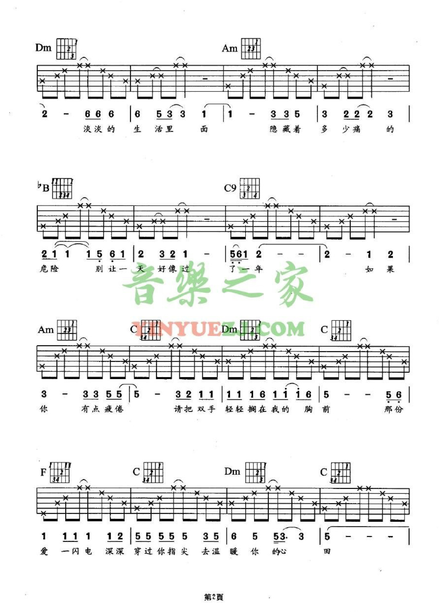 刘德华《幸福这么远那么甜》吉他谱_F调吉他弹唱谱第2张