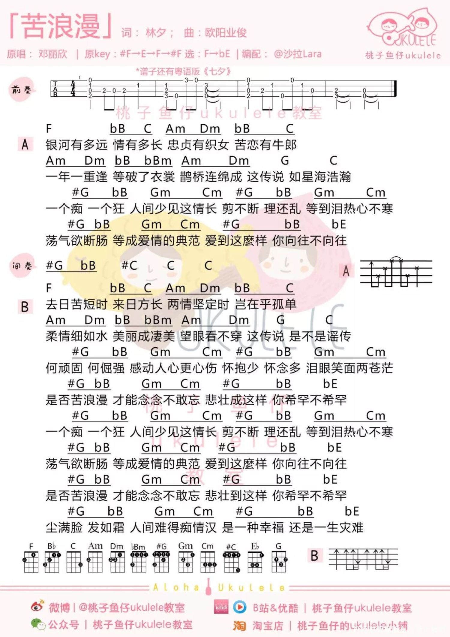 邓丽欣《七夕》_尤克里里谱第2张