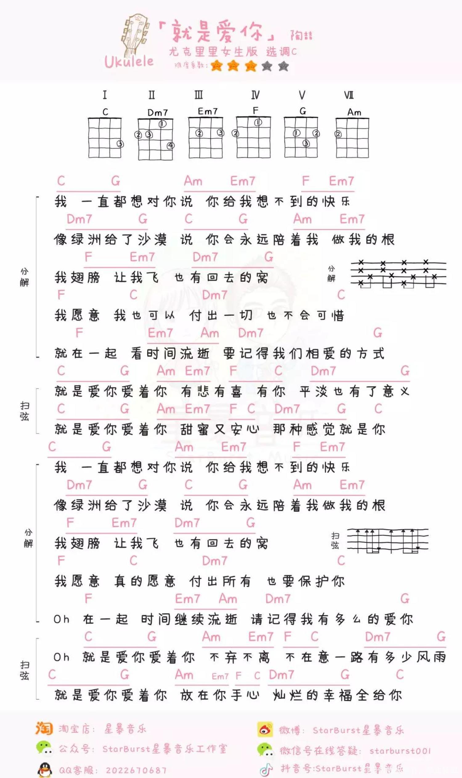 陶喆《就是爱你》_尤克里里谱第1张