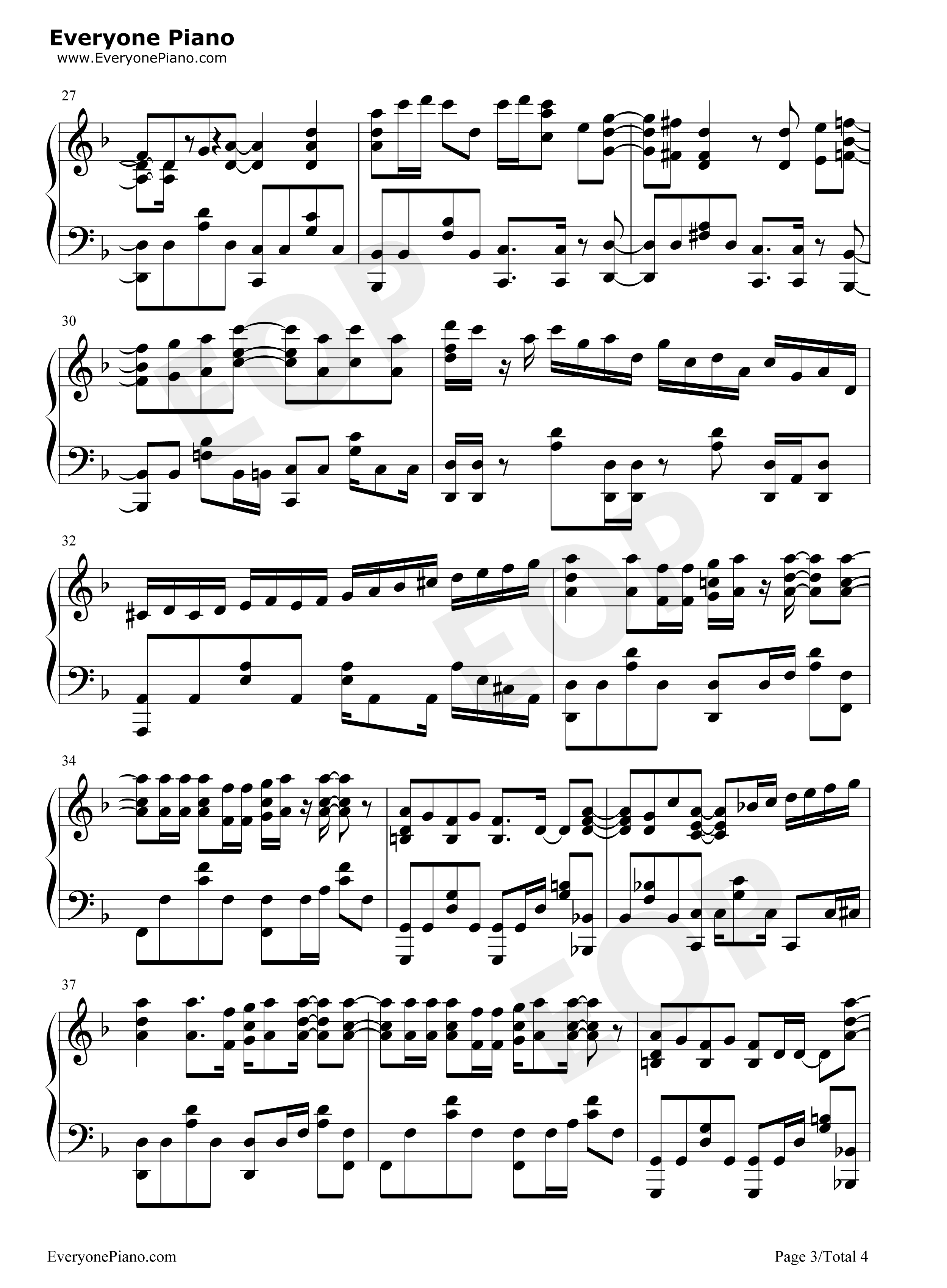 TEMPEST-重来吧魔王大人OP五线谱预览3