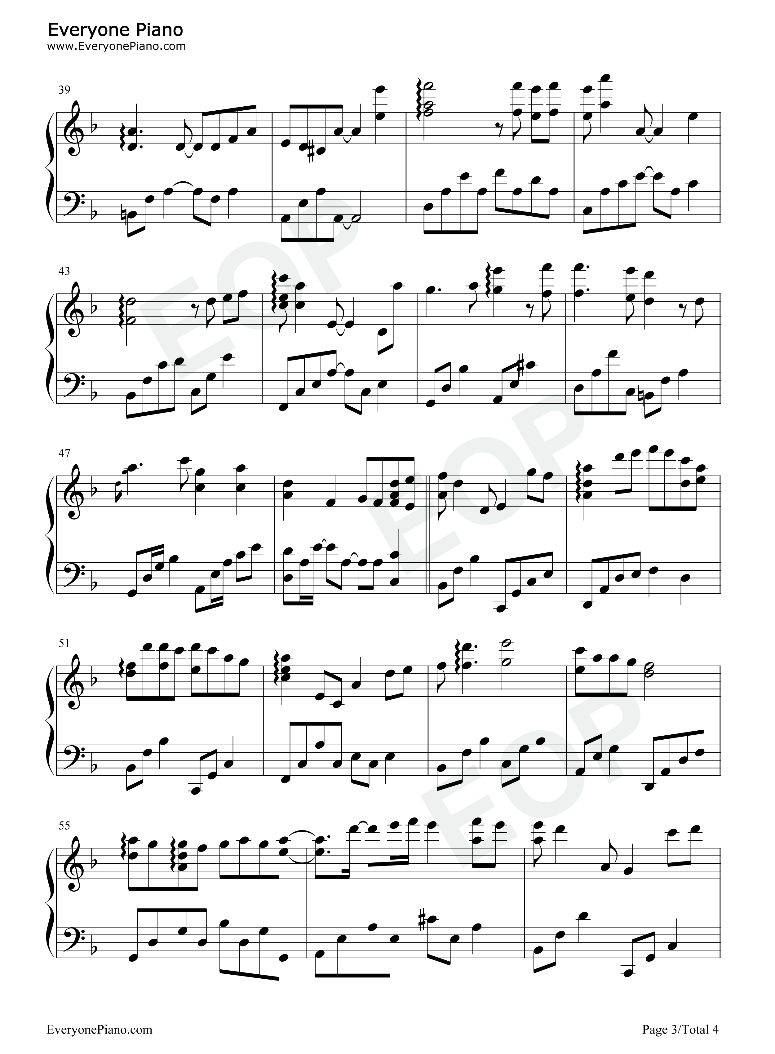 未竟的告白-钢琴独奏版-夜的钢琴曲Ⅵ五线谱预览3