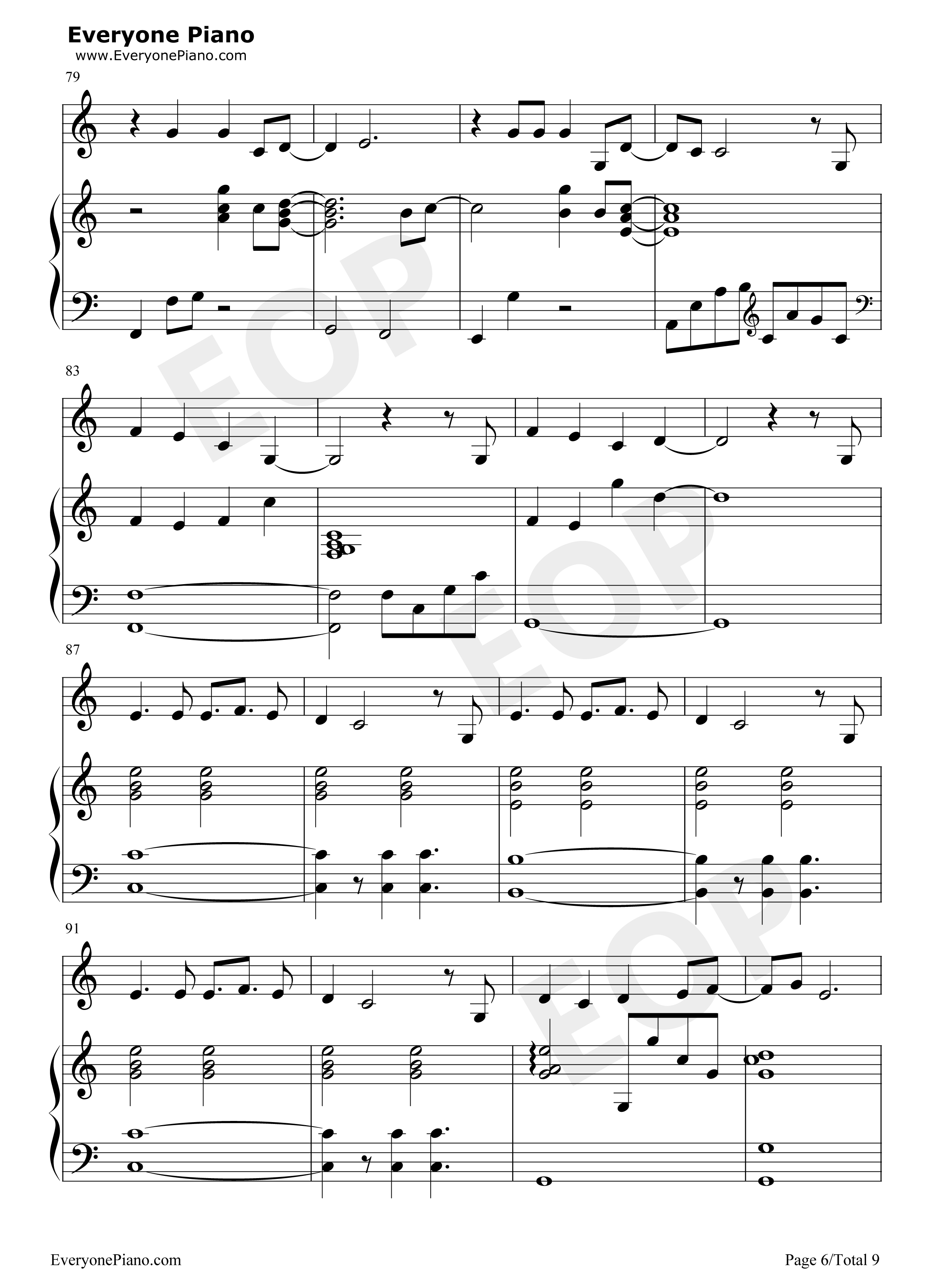 慢慢走-上瘾片尾曲五线谱预览6