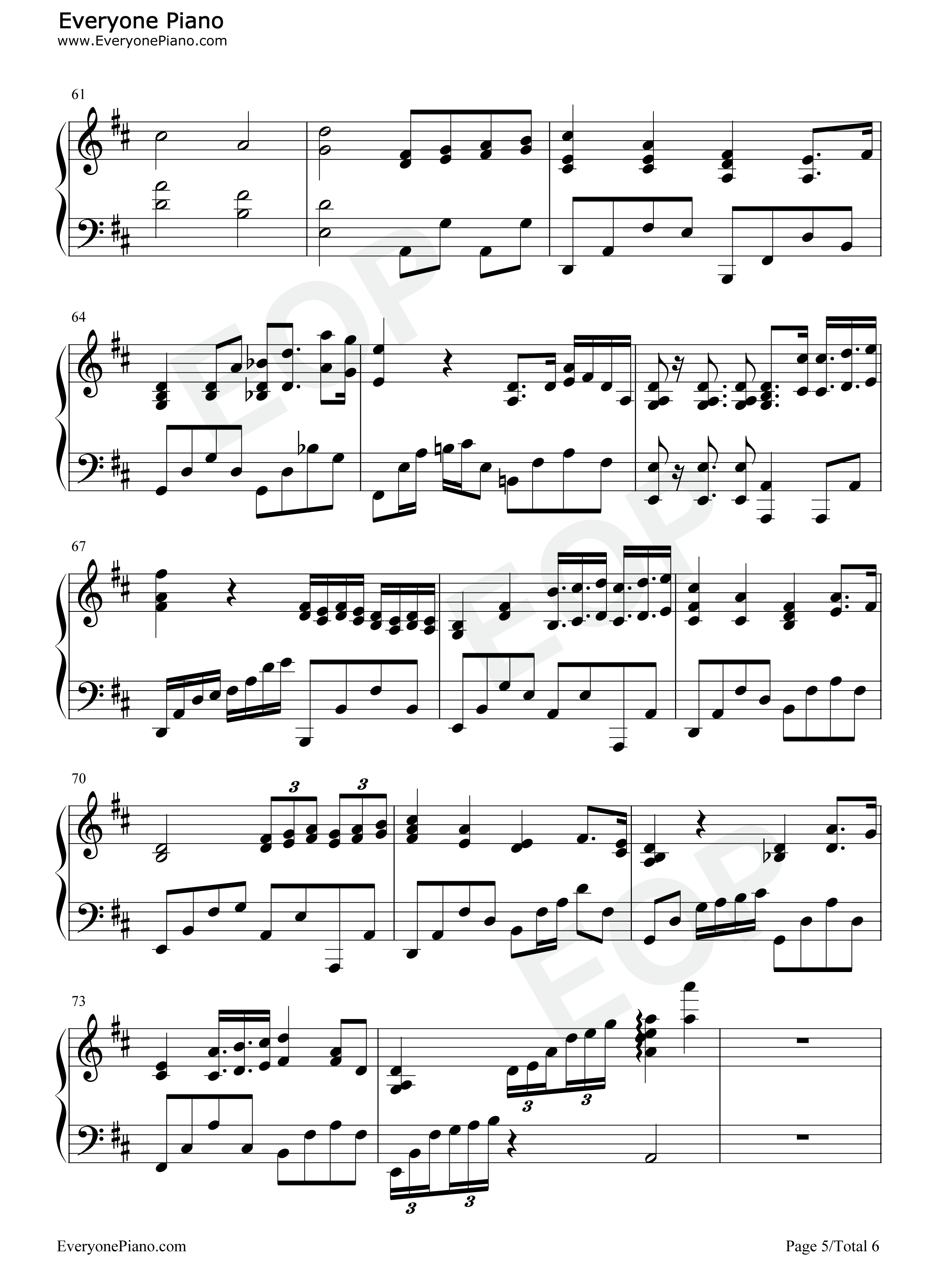 早开的晚霞-钢琴伴奏版五线谱预览5