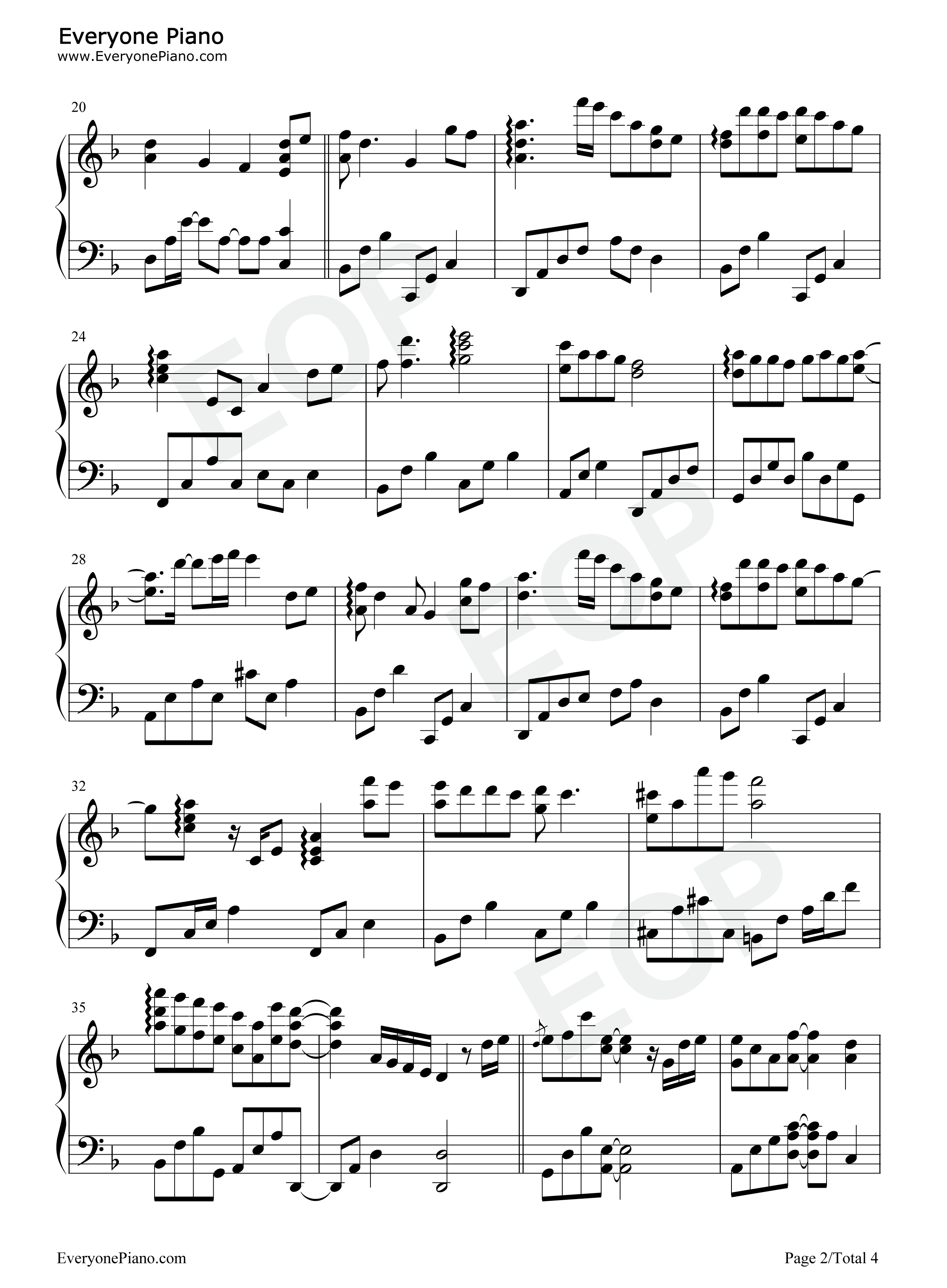 未竟的告白-钢琴独奏版-夜的钢琴曲Ⅵ五线谱预览2