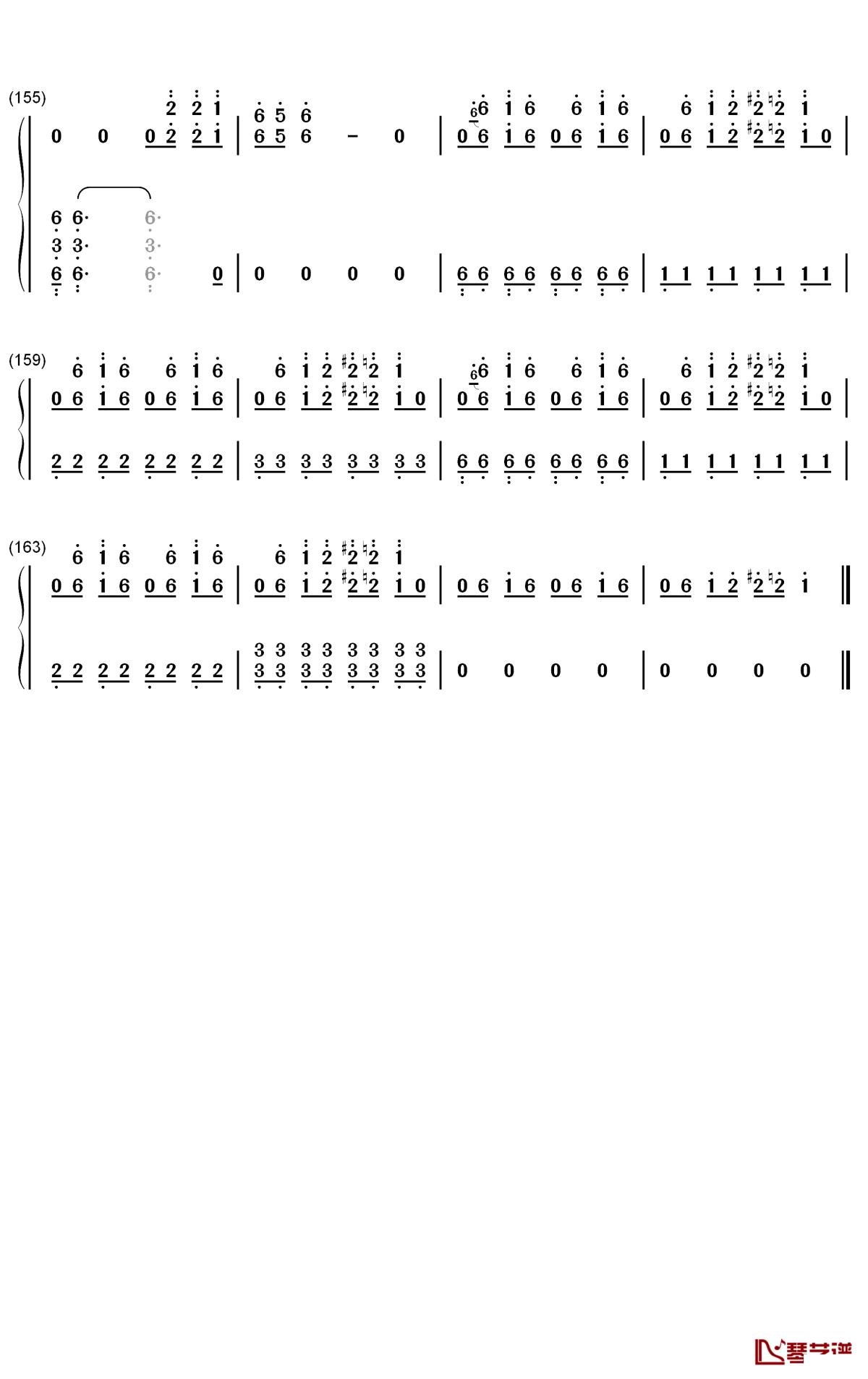 ダダダダ天使钢琴简谱-数字双手-ナナヲアカリ8