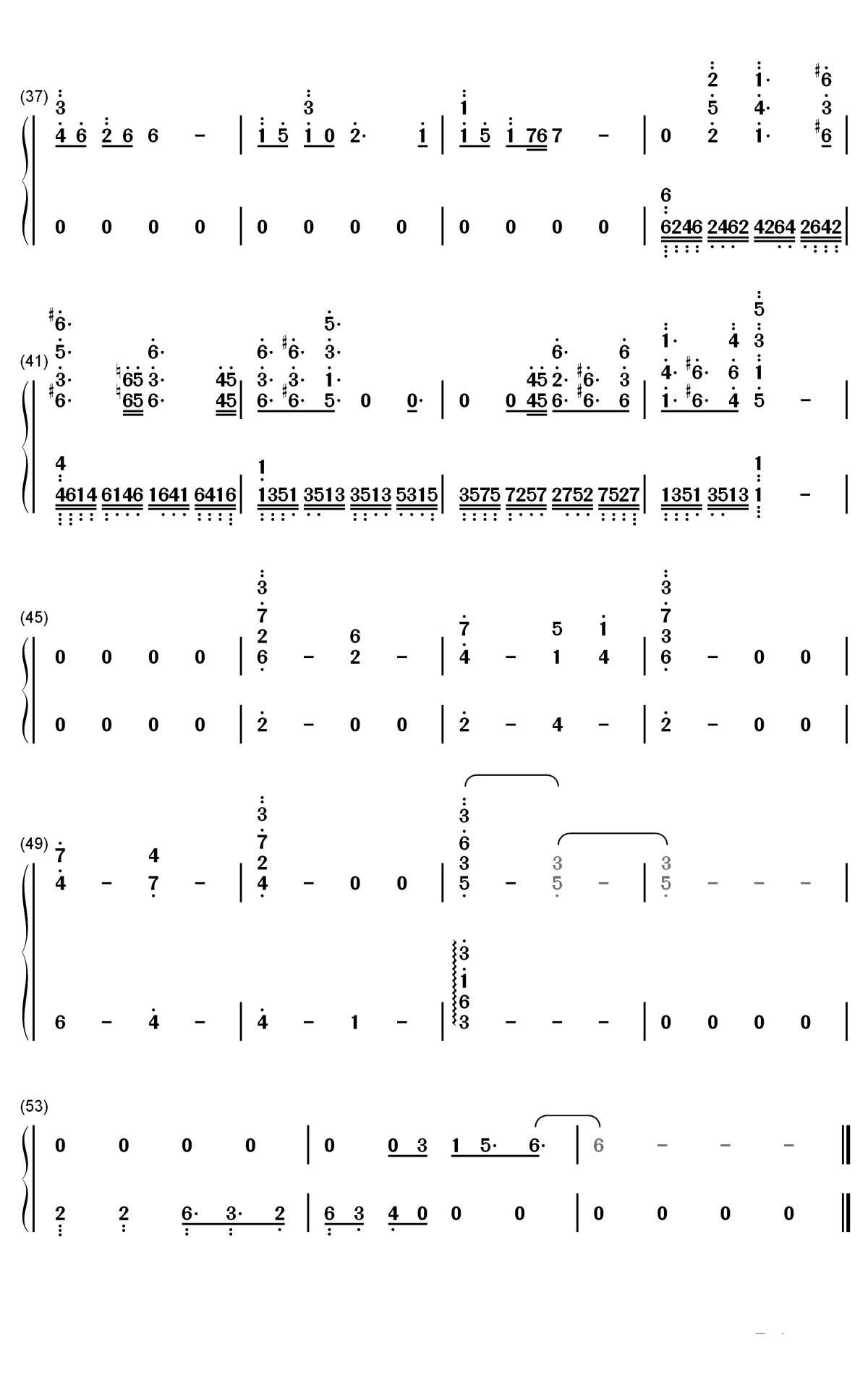 姜子牙钢琴简谱-数字双手-张杰3