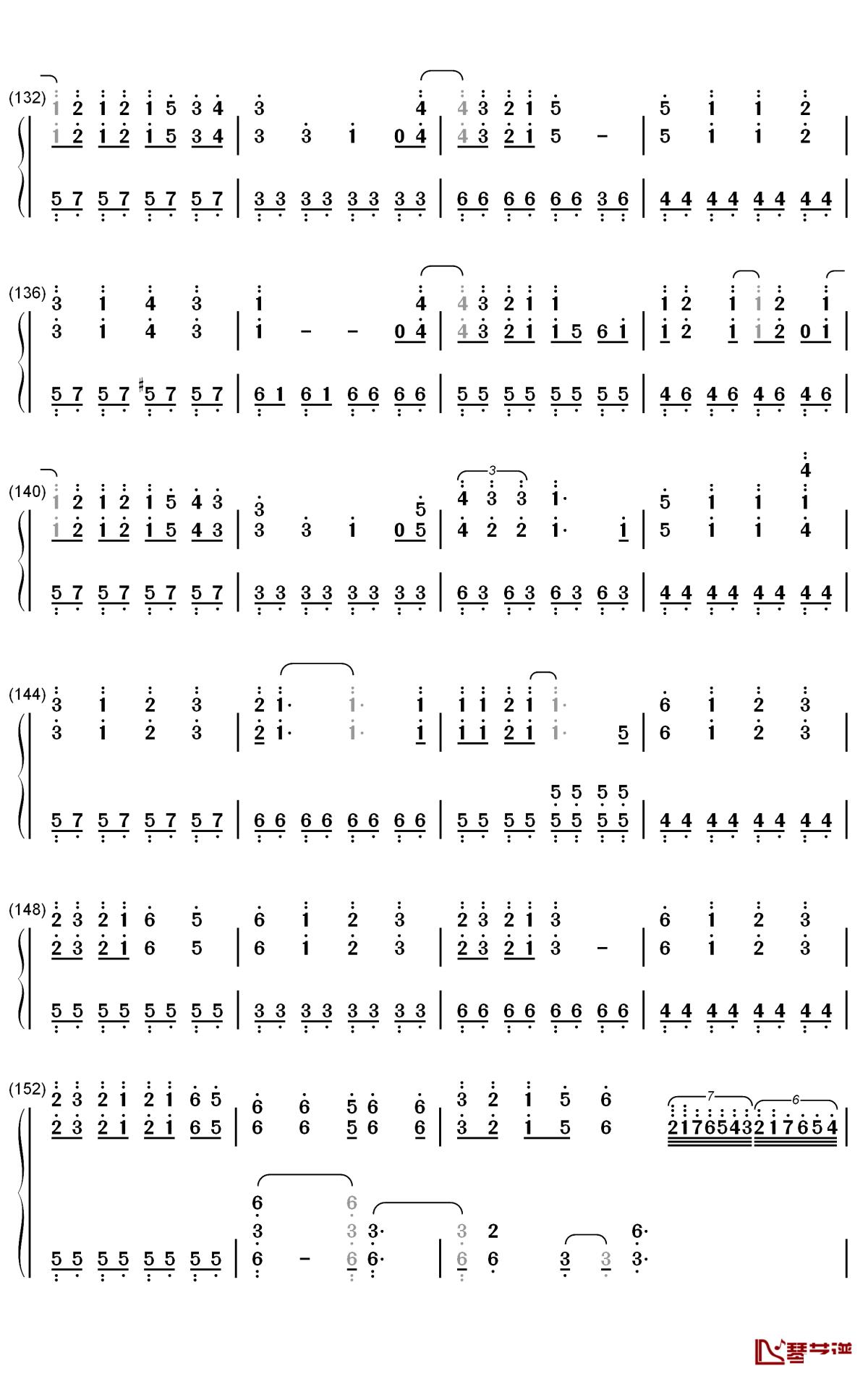 ダダダダ天使钢琴简谱-数字双手-ナナヲアカリ7
