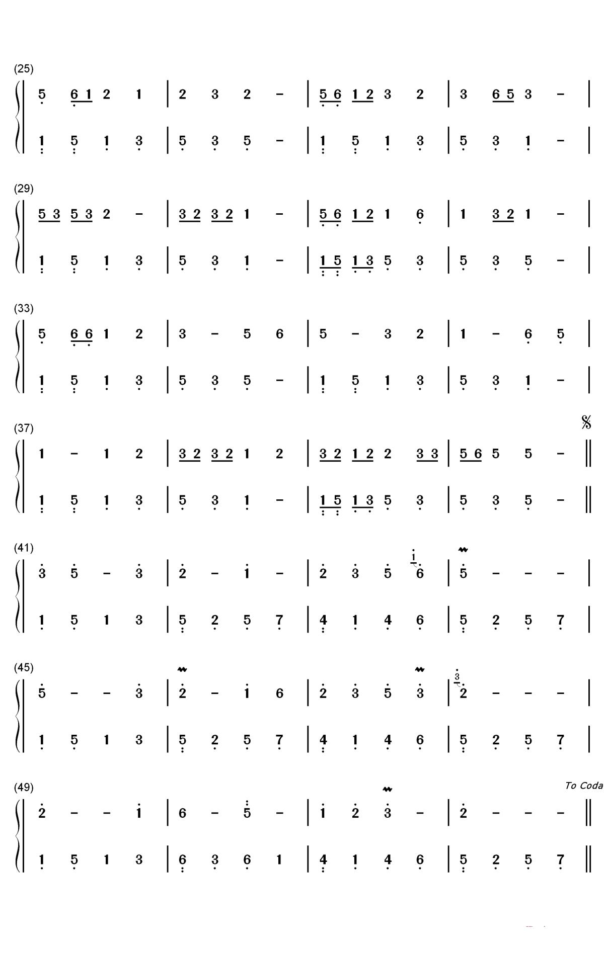 桃花笑钢琴简谱-数字双手-洛天依 言和 乐正绫2