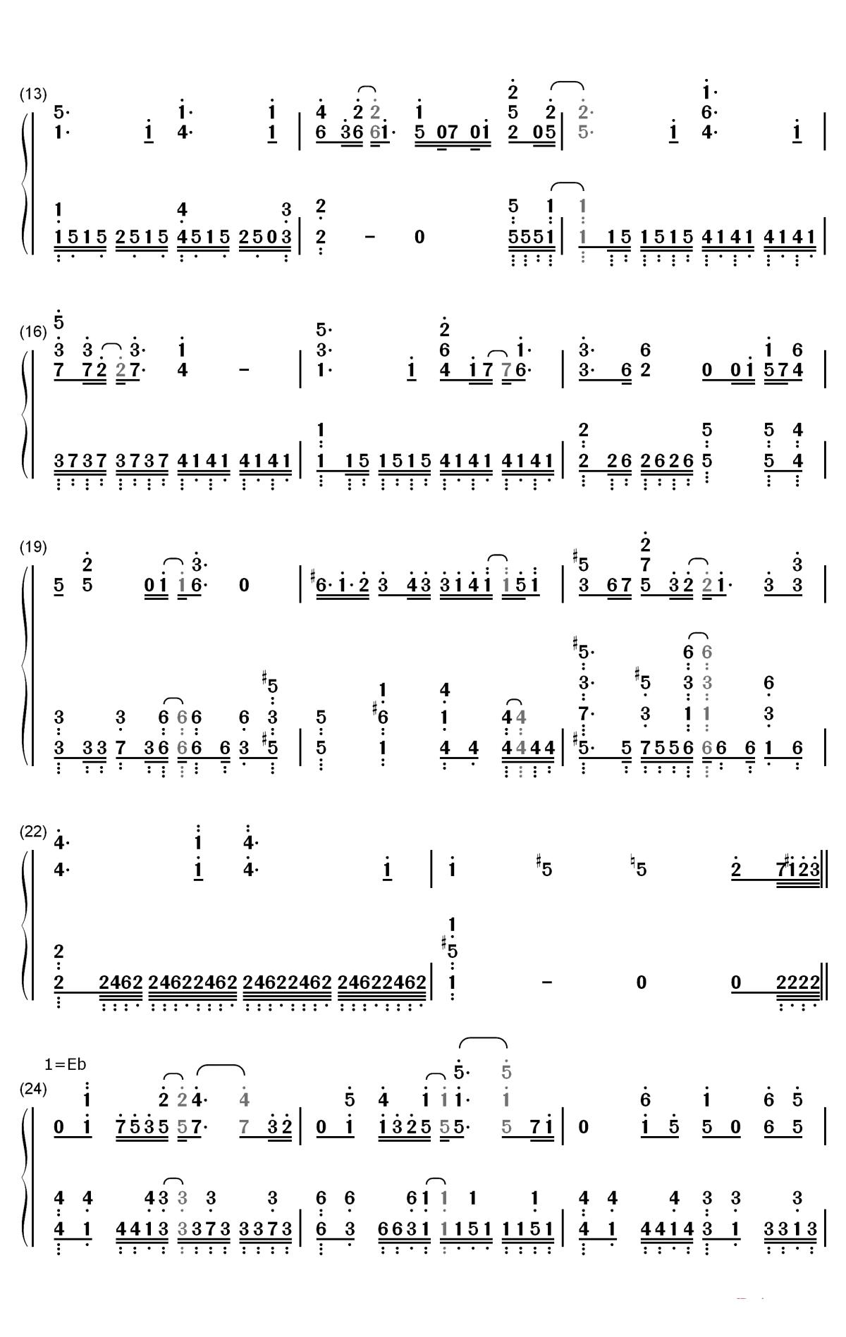 ごまかし钢琴简谱-数字双手-TrySail2