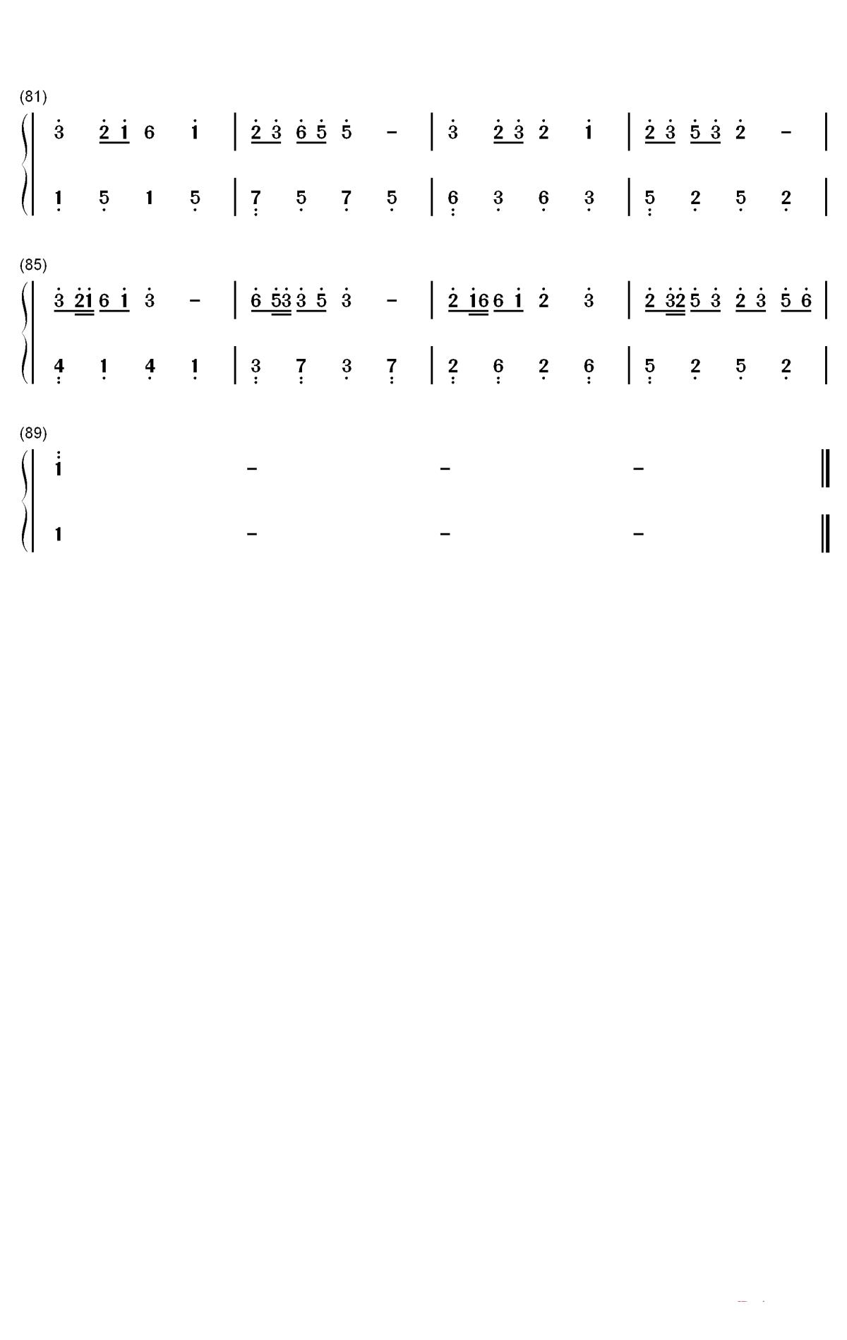 桃花笑钢琴简谱-数字双手-洛天依 言和 乐正绫4