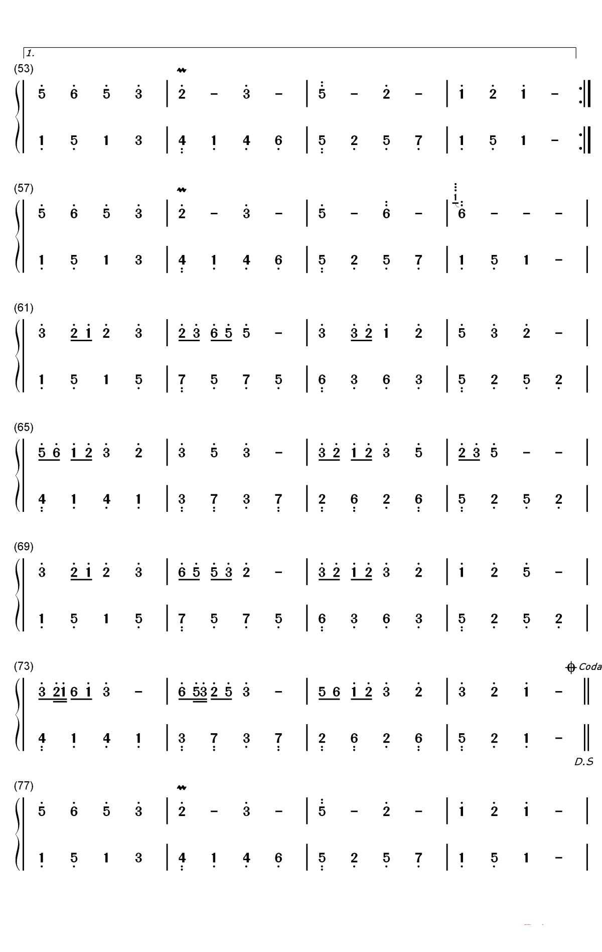 桃花笑钢琴简谱-数字双手-洛天依 言和 乐正绫3