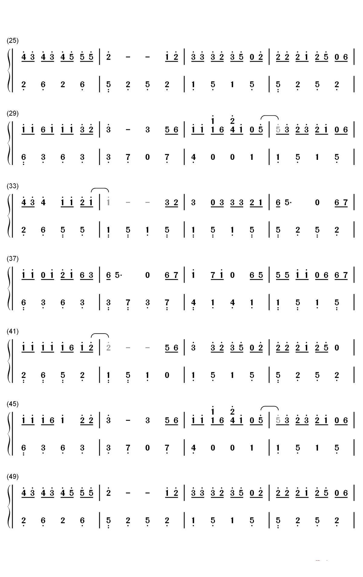 爱情堡垒钢琴简谱-数字双手-杨小壮2
