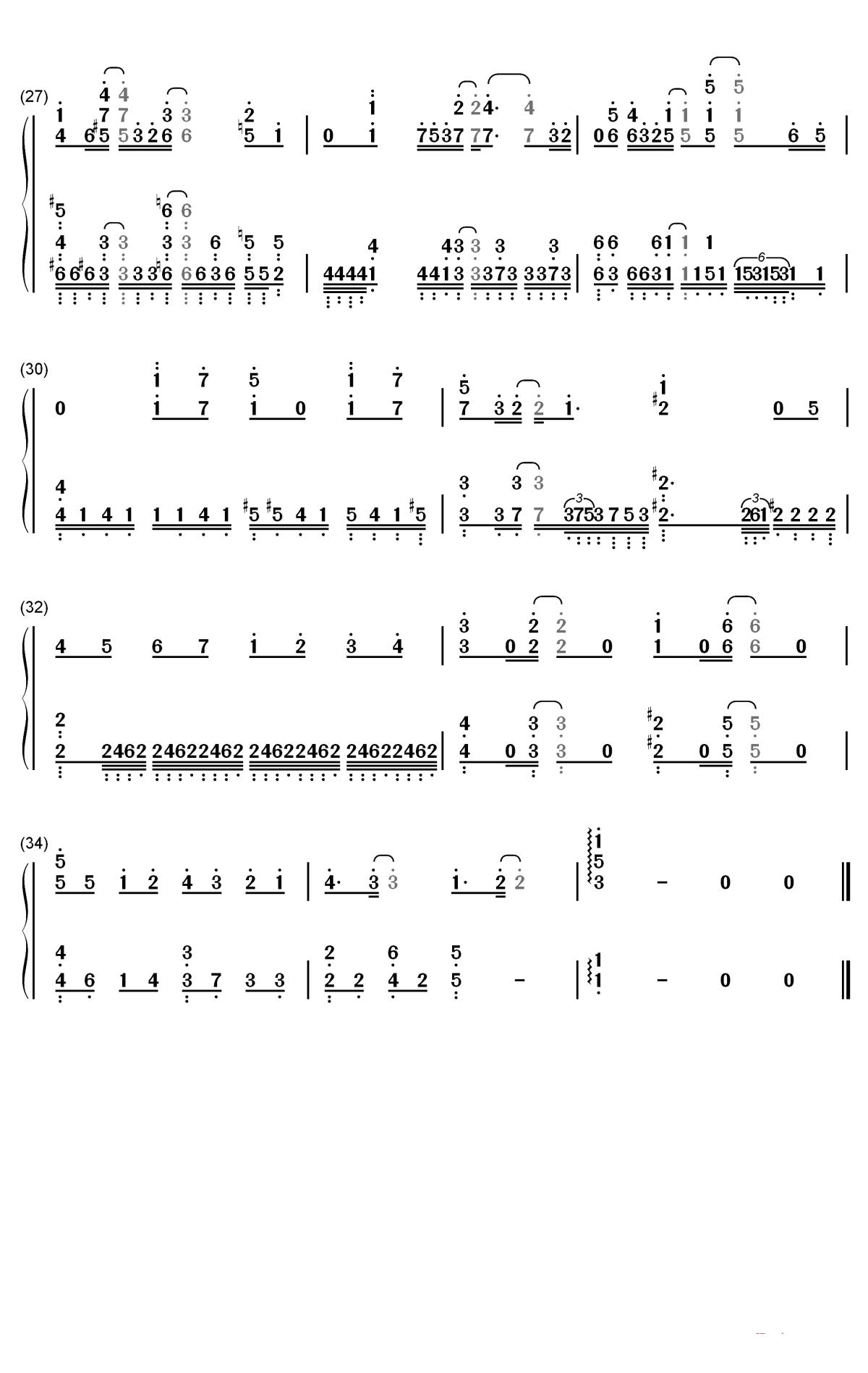ごまかし钢琴简谱-数字双手-TrySail3