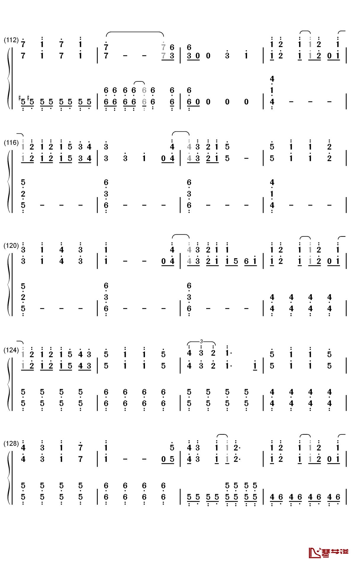 ダダダダ天使钢琴简谱-数字双手-ナナヲアカリ6