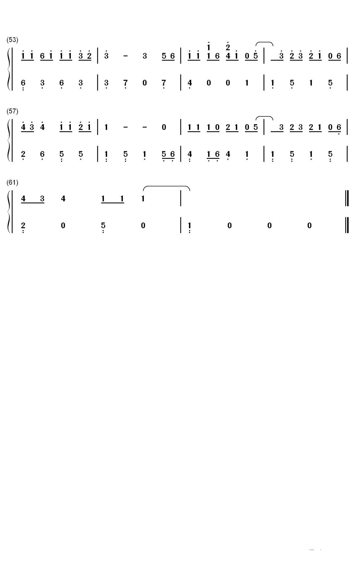 爱情堡垒钢琴简谱-数字双手-杨小壮3