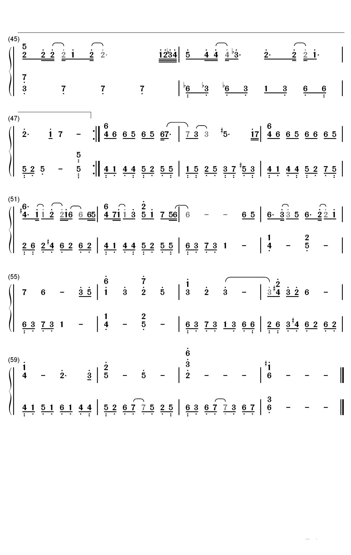 枕边人钢琴简谱-数字双手-胡彦斌3