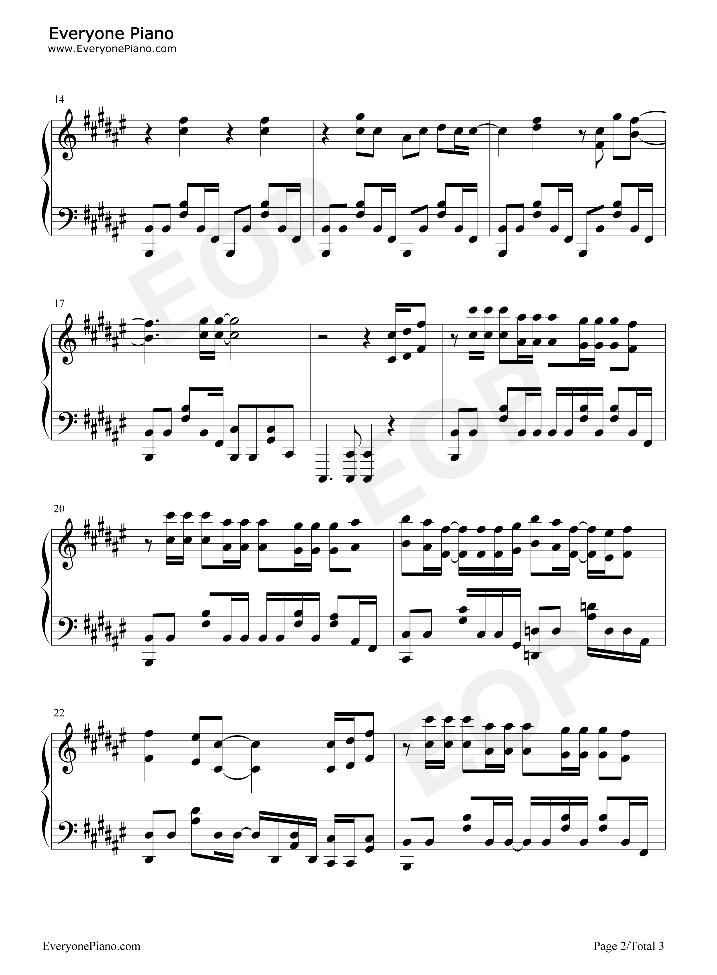 Believe in you-Re 从零开始的异世界生活ED五线谱预览2