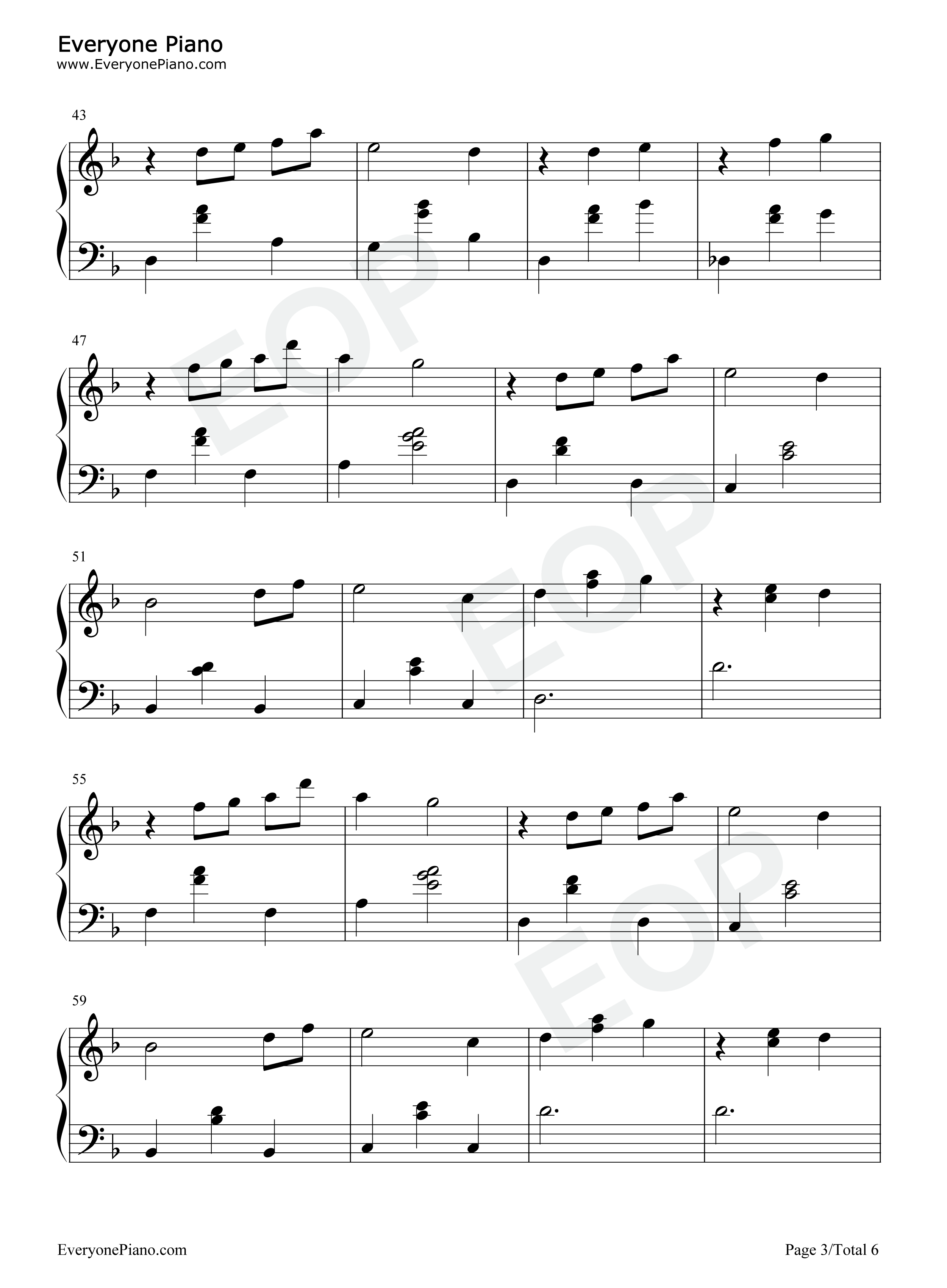 Hijo De La Luna-简单版-Mecano五线谱预览3