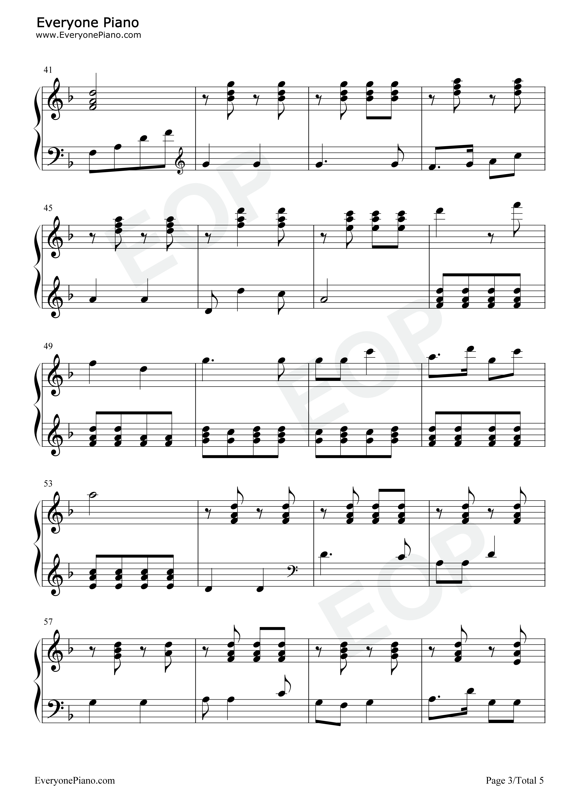 草原赞歌-草原英雄小姐妹插曲五线谱预览3