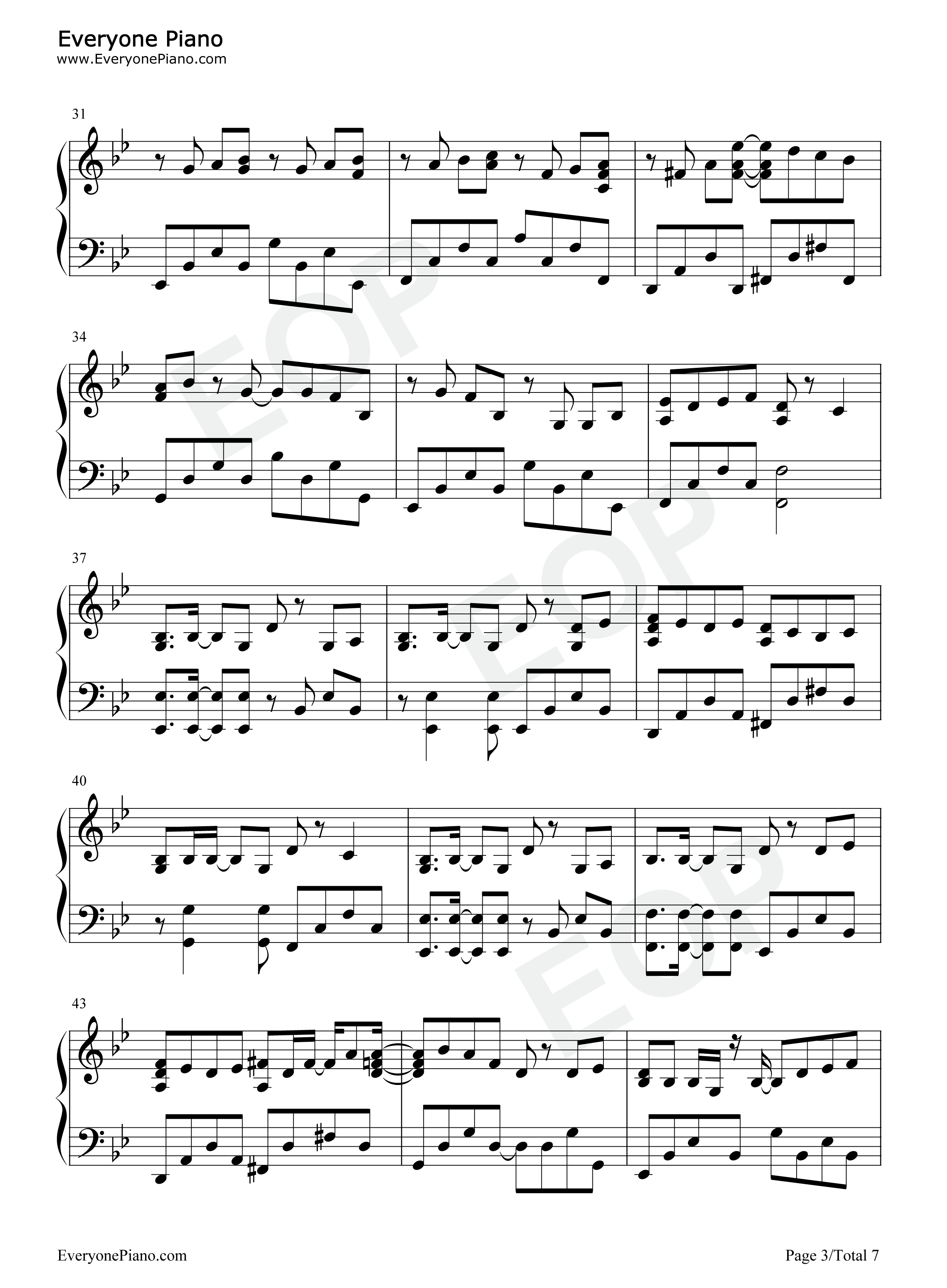 群青-YOASOBI五线谱预览3